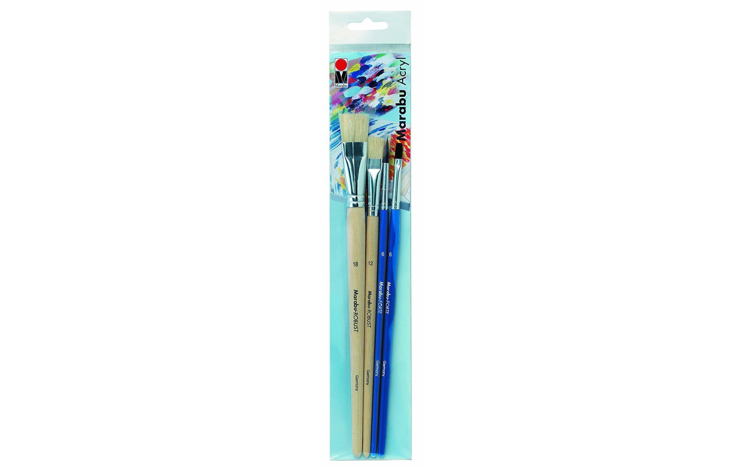 Marabu Pinsel-Set Acryl 4 verschiedene Pinsel
