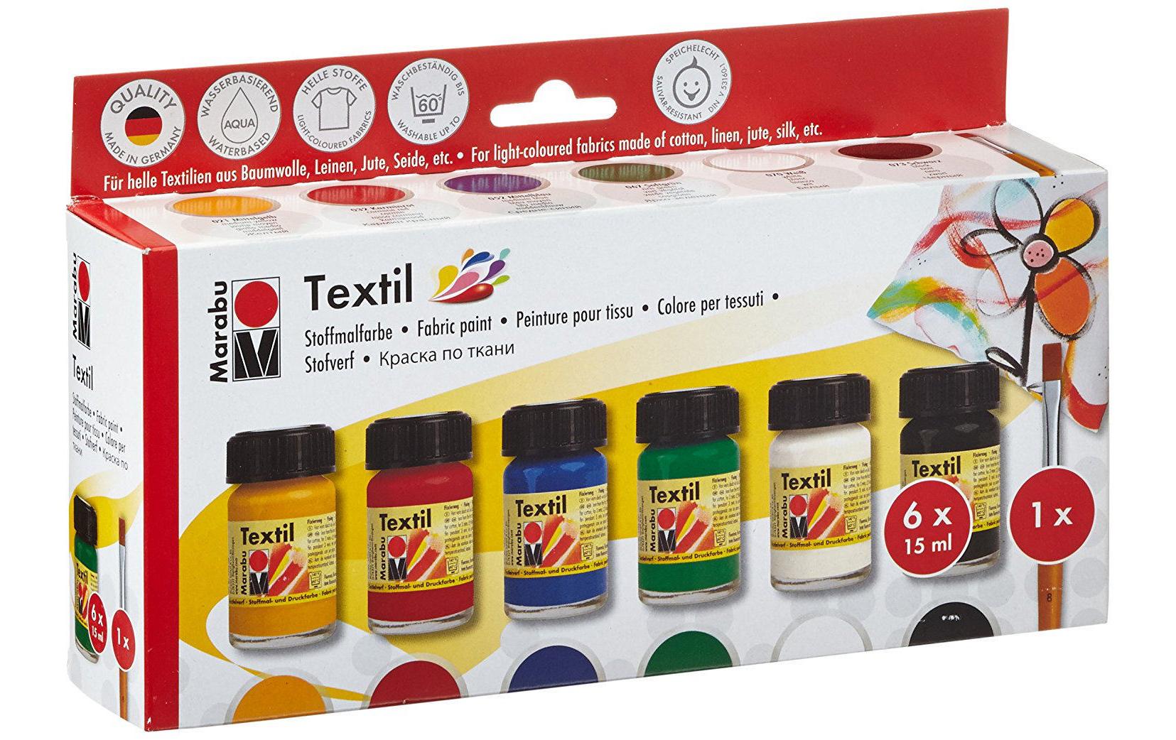 Marabu Textil Starter-Set 6 x 15 ml