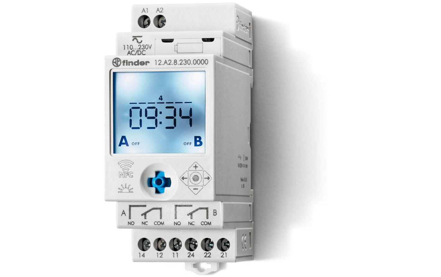 Finder Smart Digital-Astroschaltuhr 2 Wechsler 16A, 230V, NFC 1min