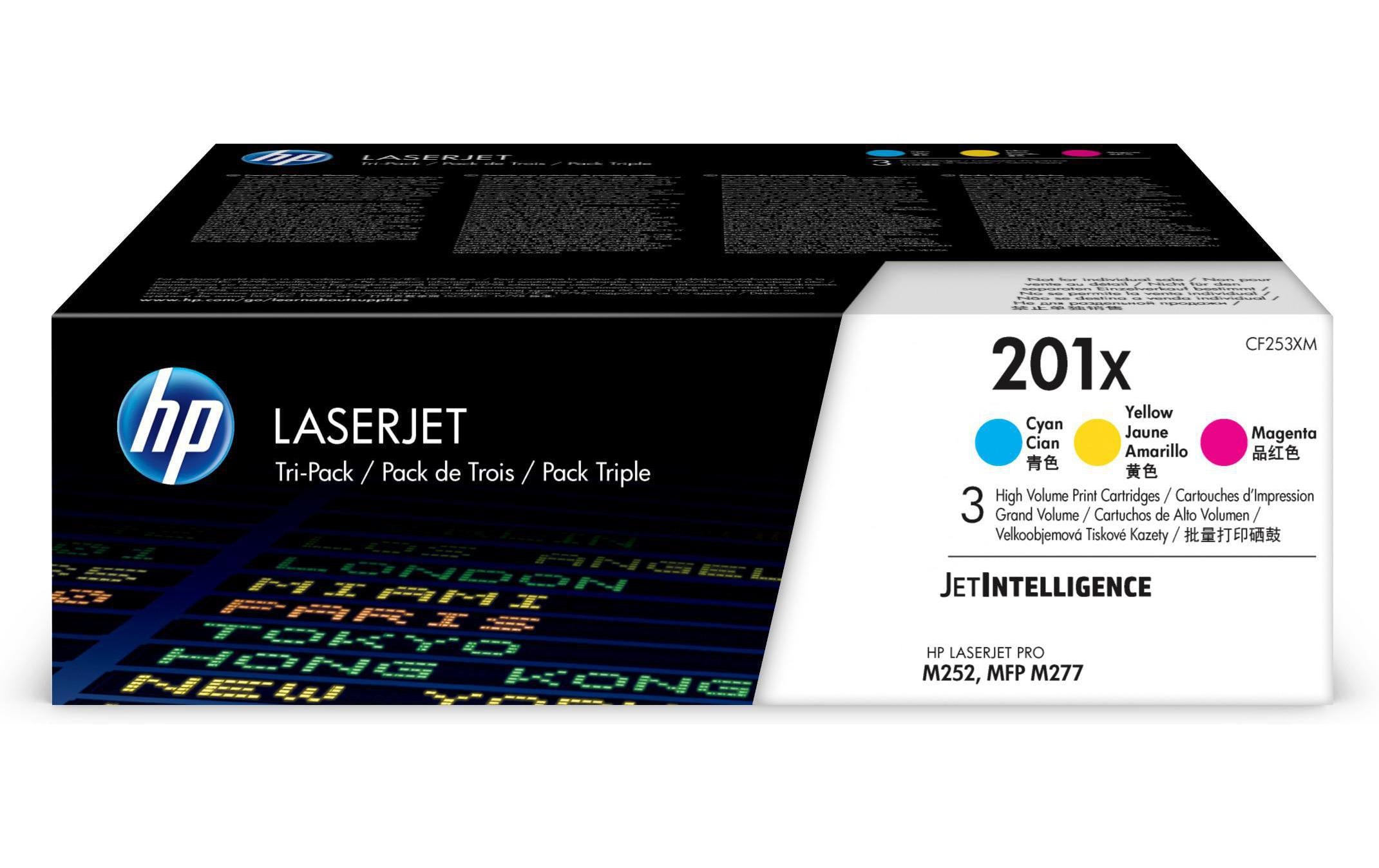 HP Toner 201X - CMY 3er-Pack (CF253XM) Seitenkapazität 3x ~ 2300 Seiten
