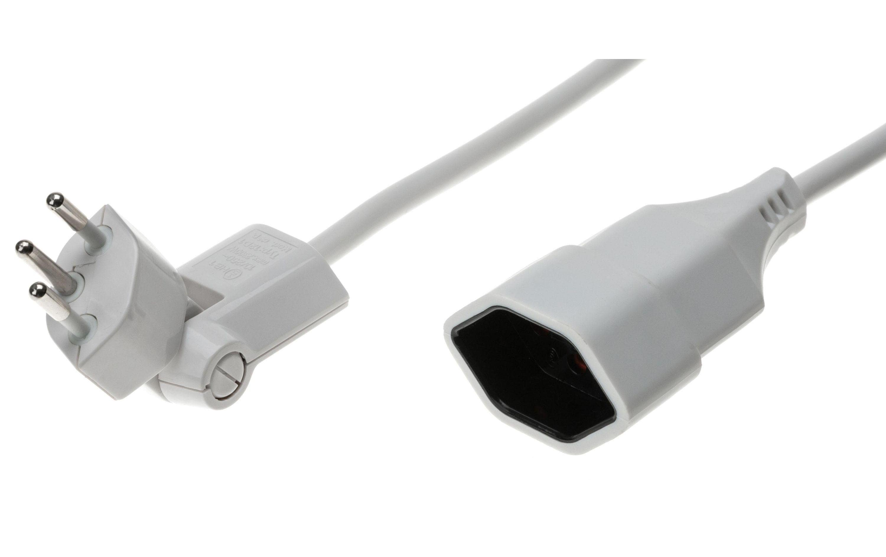 Max Hauri Verlängerungskabel 5 m weiss Clip-Clap-Stecker angespritzt, Kinderschutz