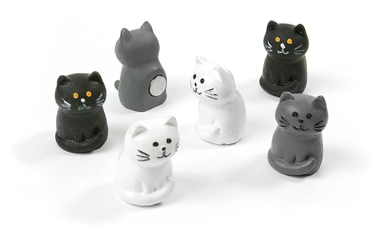 Trendform Magnet Cat 6er Set, weiss, grau, schwarz