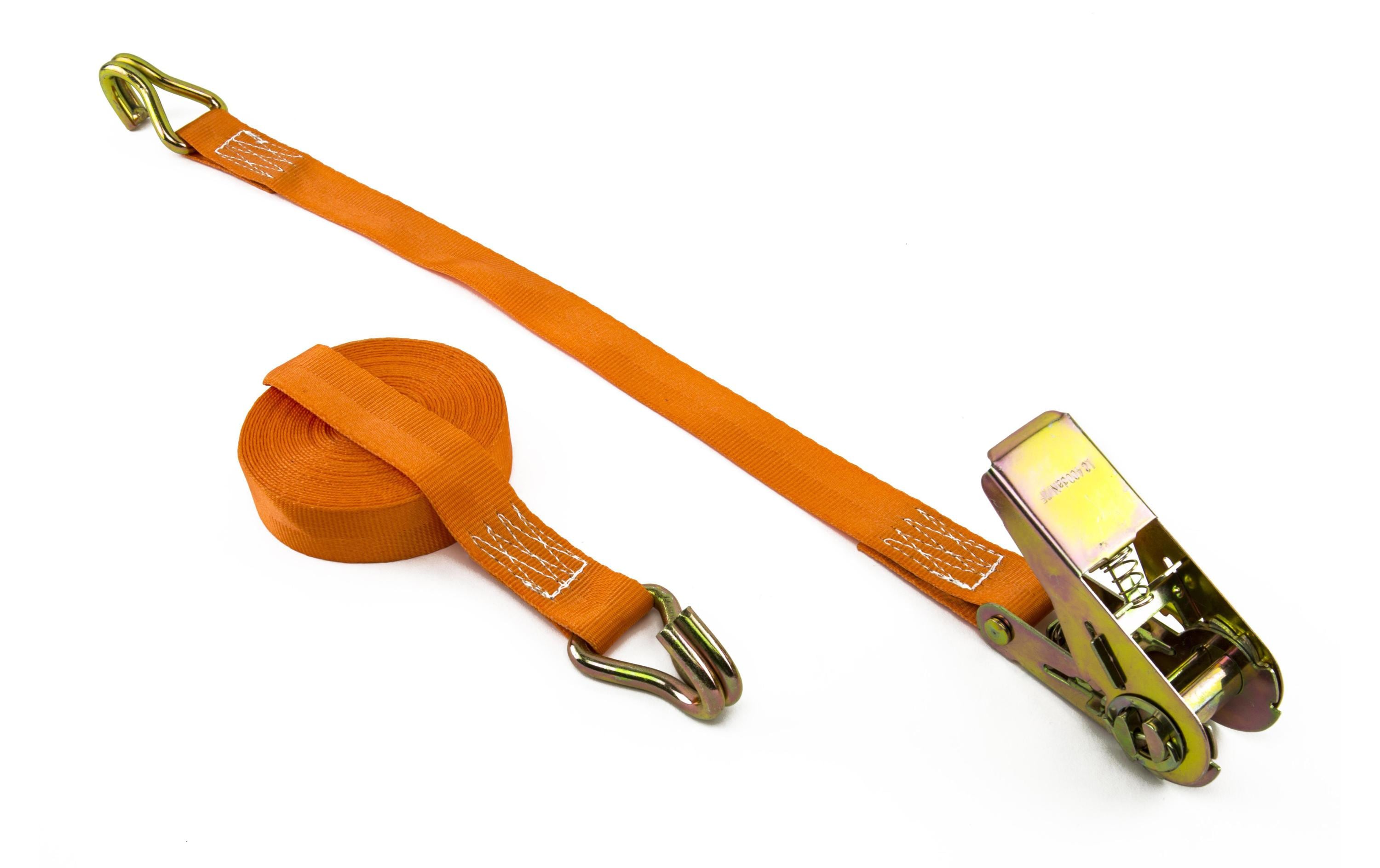 Zurrgurt 25mm Länge: 0.50 + 4.50/5.00m LC 400/800 daN, Ratsche, Orange