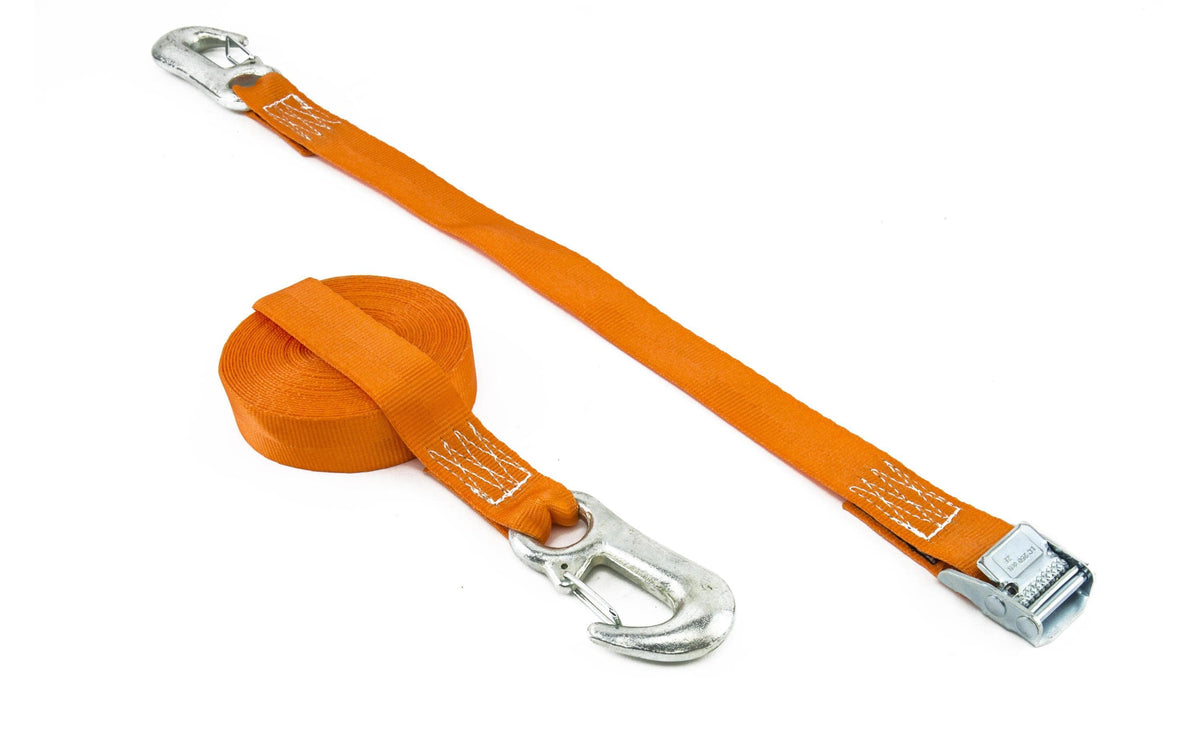 Zurrgurt 25mm, Länge: 0.50m + 2.50m/3.00m LC 200/400 daN, Orange, Karabiner 2tlg.