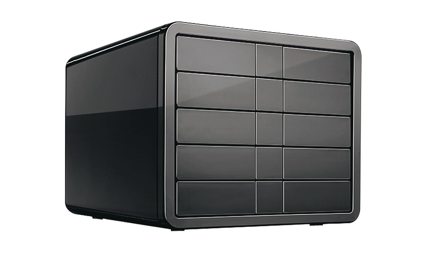 HAN Schubladenbox Smart-Line schwarz 5 Schubladen geschlossen