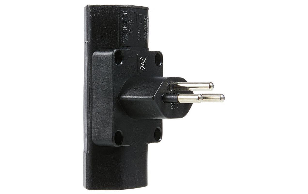 Schönenberger Abzweigstecker 2x T13 schwarz vertikal, mit Kinderschutz