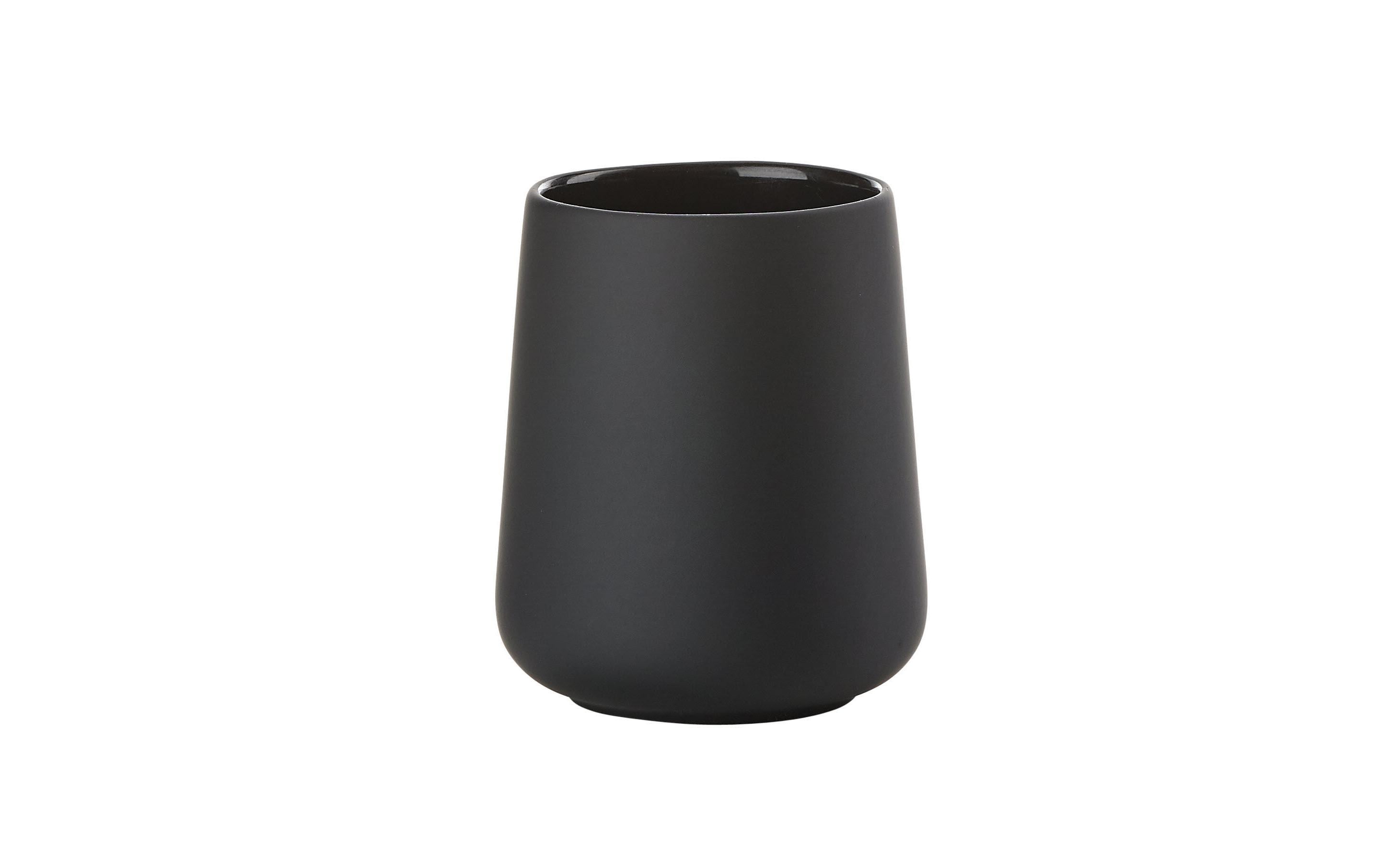 Zone Zahnputzbecher Nova One schwarz H:10cm D:8cm, Steingut
