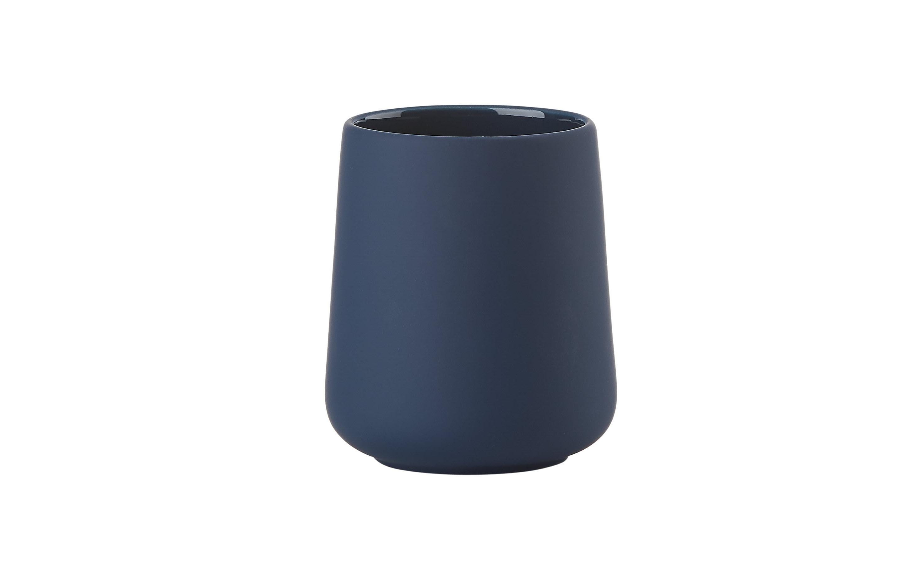 Zone Zahnputzbecher Nova One blau H:10cm D:8cm, Steingut