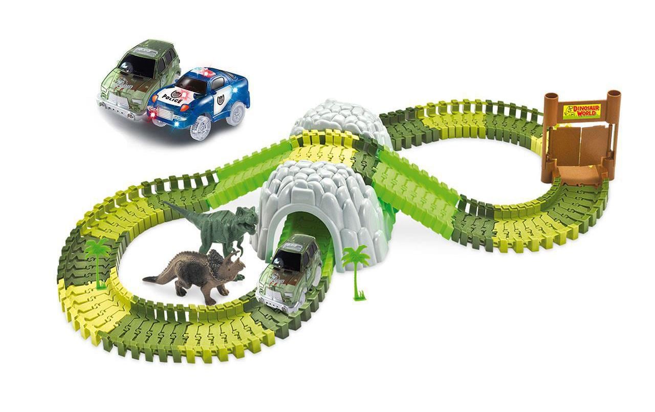 Amewi Magic Traxx Bahn Dino-Park Mega Set 374 Teile, mit Tunnel