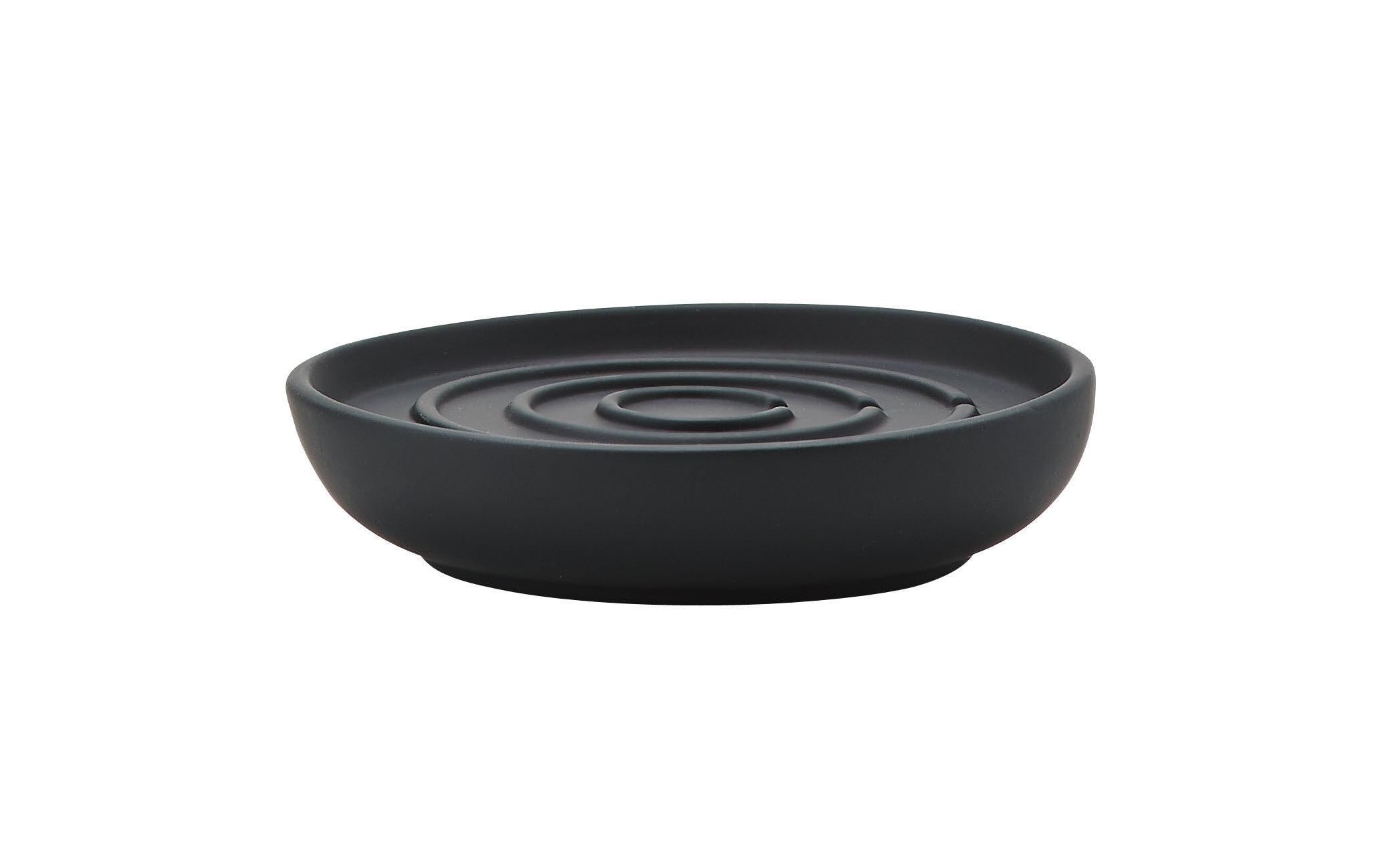 Zone Seifenschale Nova schwarz Höhe 2.5cm, Breite 11cm, Porzellan
