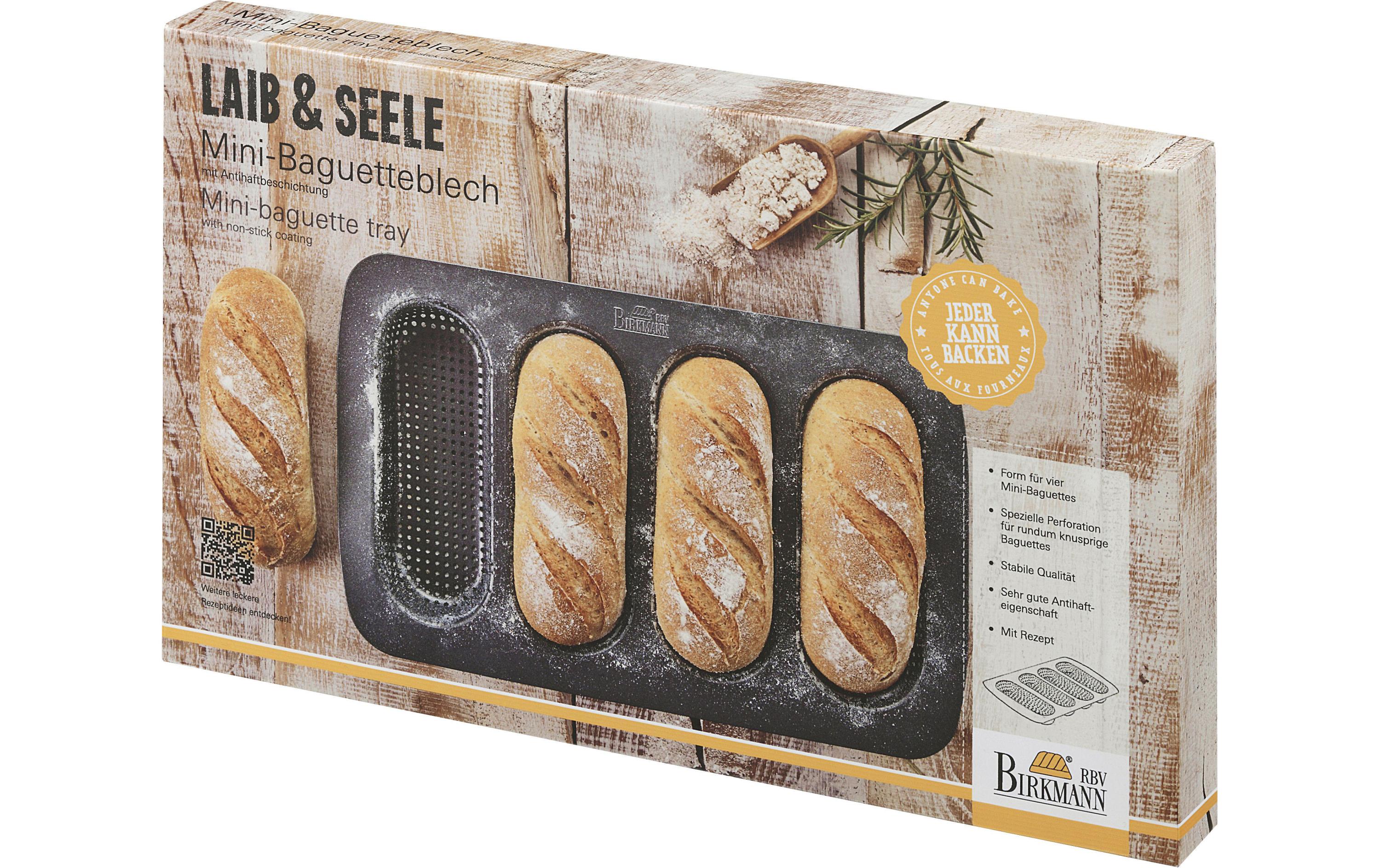 RBV Birkmann Laib & Seele Baguetteblech Einzelform 8x18cm, 35x22x3cm