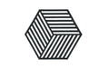 Zone Topfuntersetzer Hexagon schwarz Grösse 16x14x0.9cm, Silikon