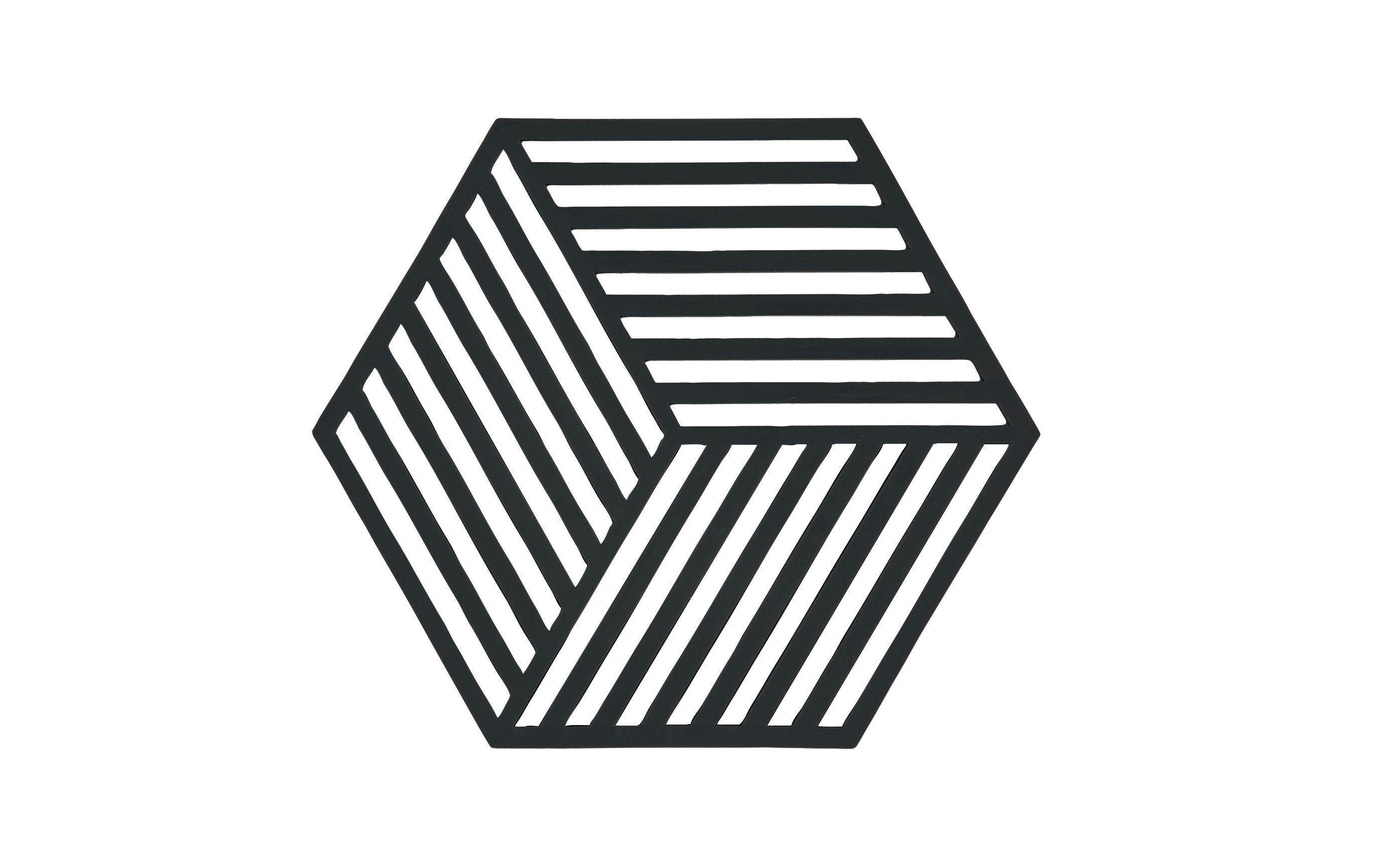 Zone Topfuntersetzer Hexagon schwarz Grösse 16x14x0.9cm, Silikon