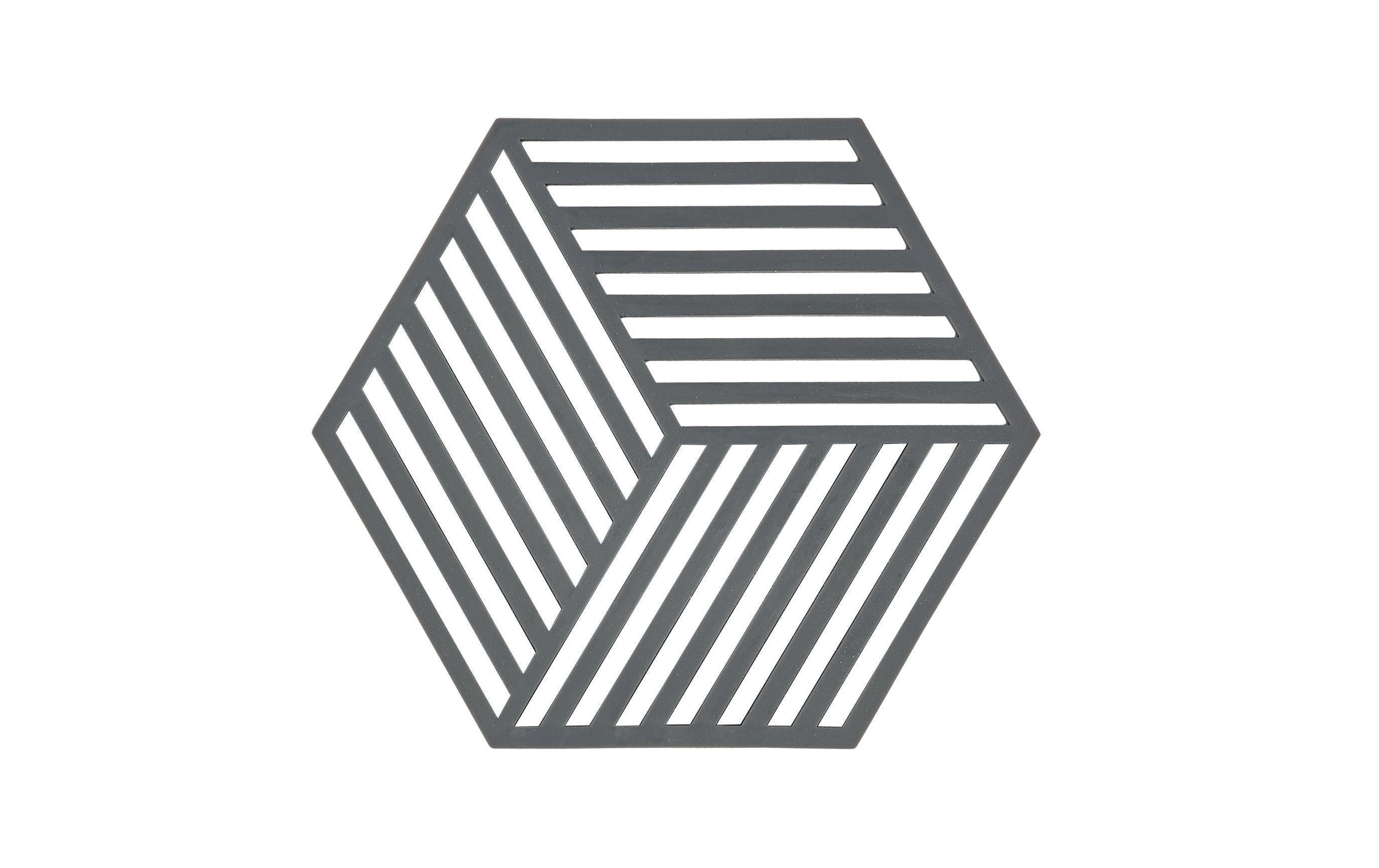 Zone Topfuntersetzer Hexagon grau Grösse 16x14x0.9cm, Silikon