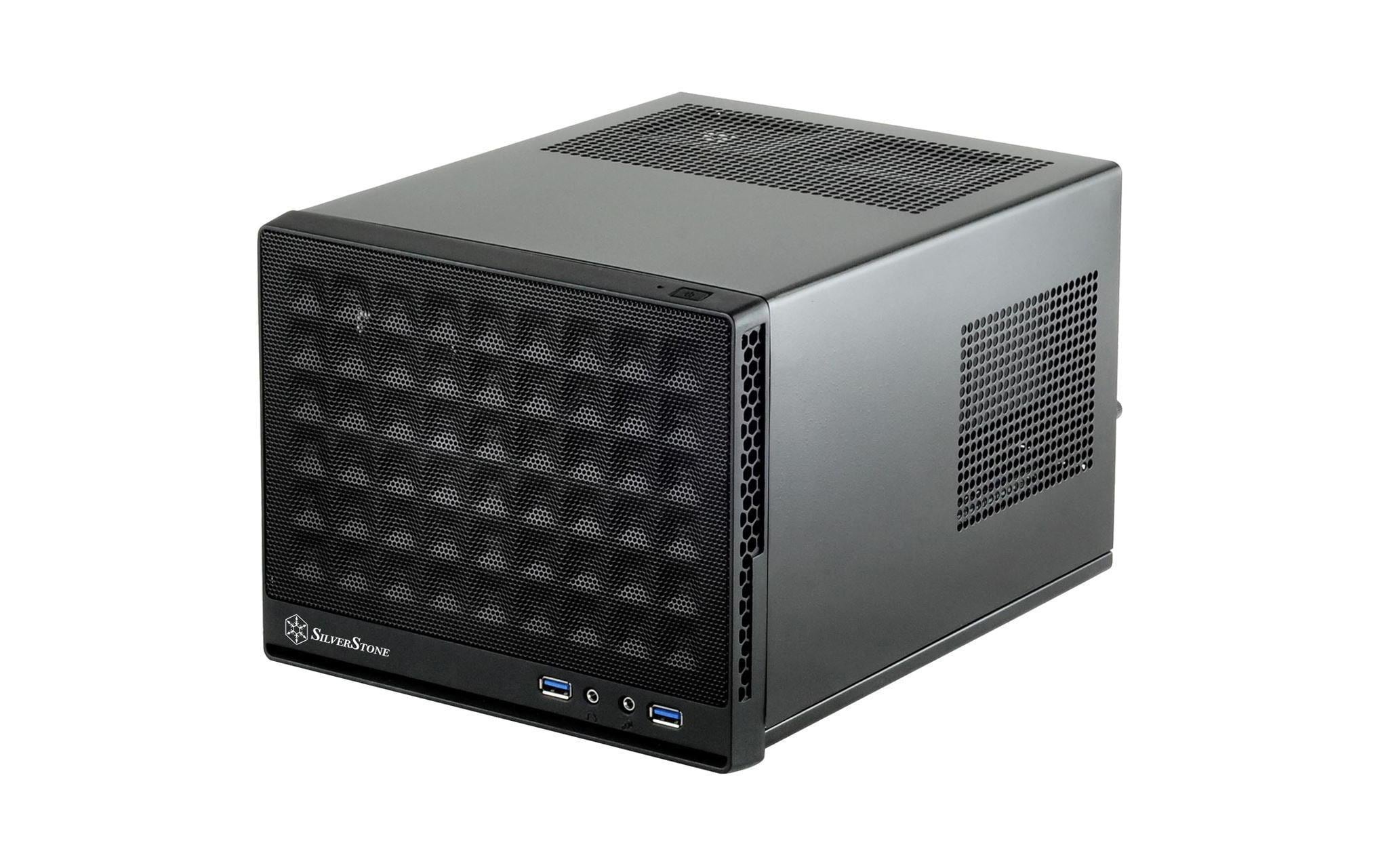 SilverStone Desktop SST-SG13B Stahl-Gehäuse schwarz, 222x181x285mm(BxHxT)