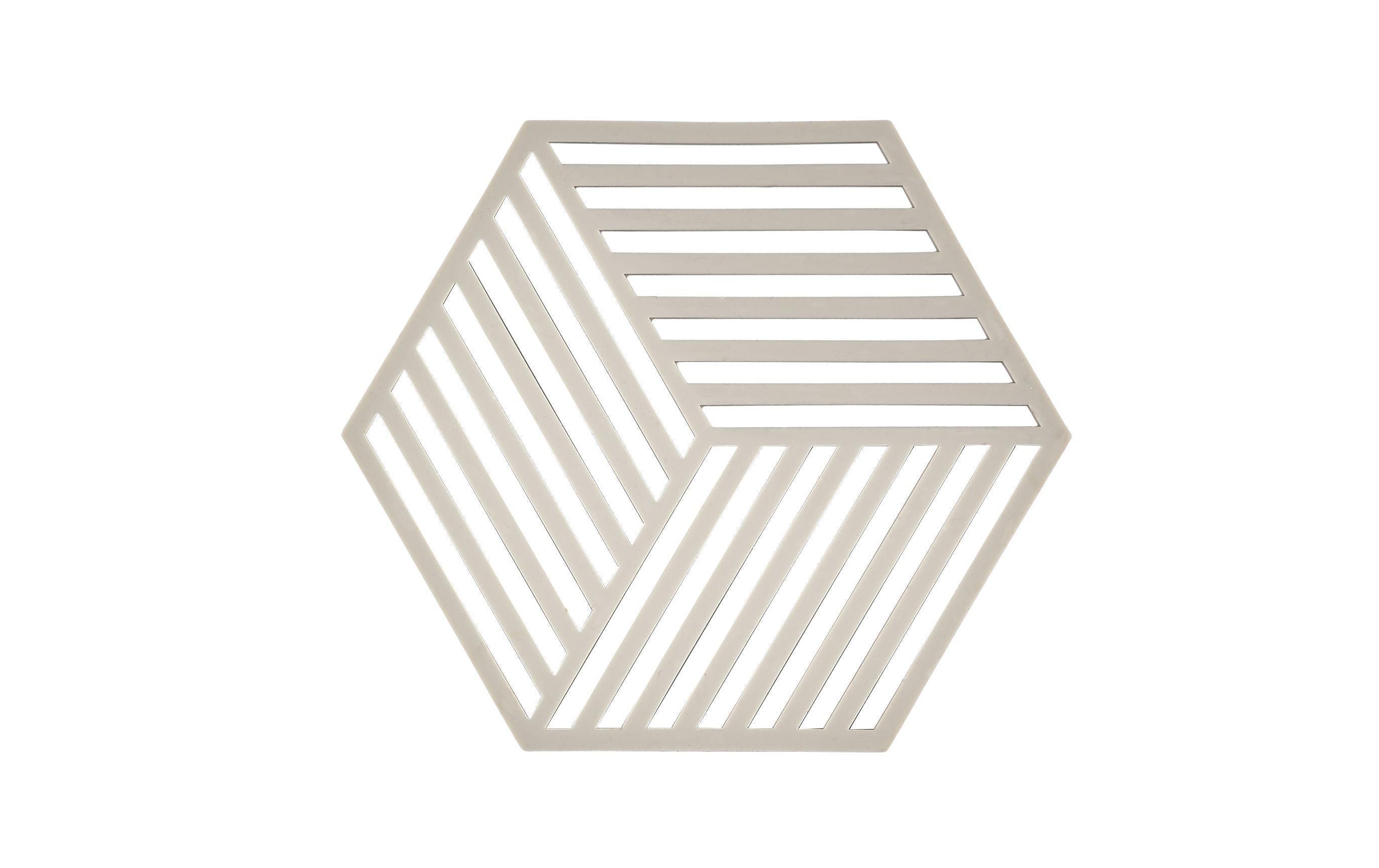 Zone Topfuntersetzer Hexagon helllgrau Grösse 16x14x0.9cm, Silikon