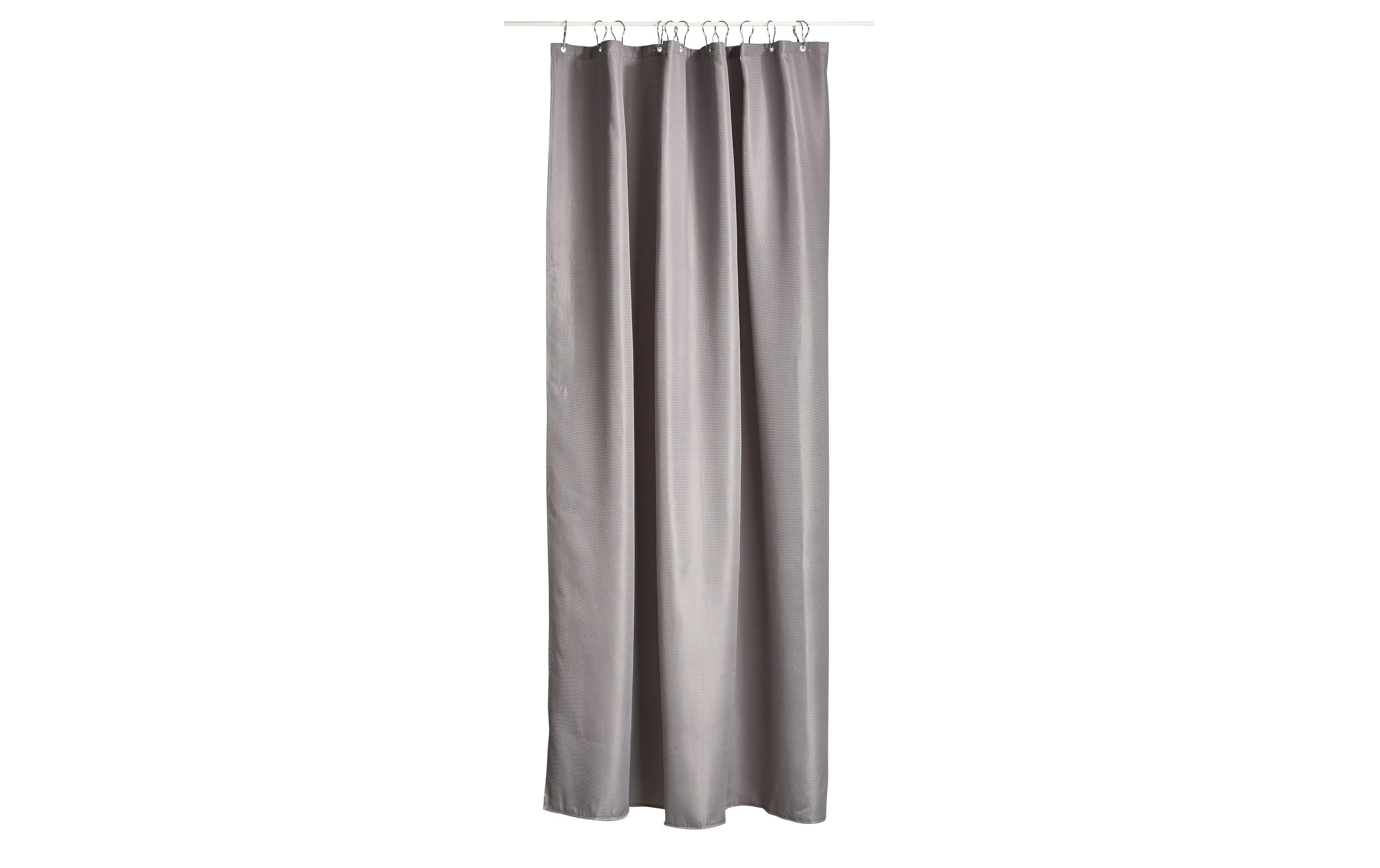Zone Duschvorhang Lux grau Länge 200cm, Breite 180cm, Polyester