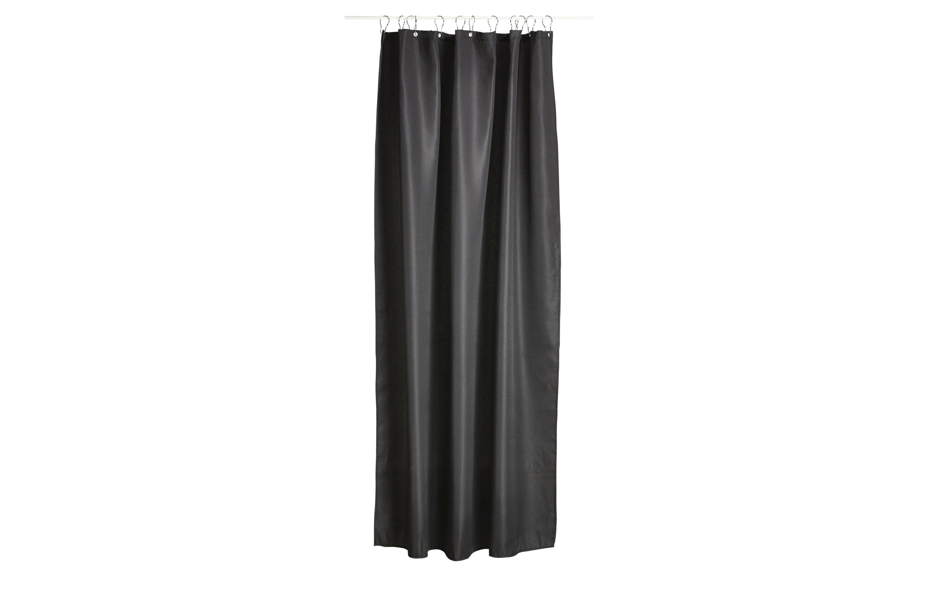 Zone Duschvorhang Lux schwarz Länge 200cm, Breite 180cm, Polyester