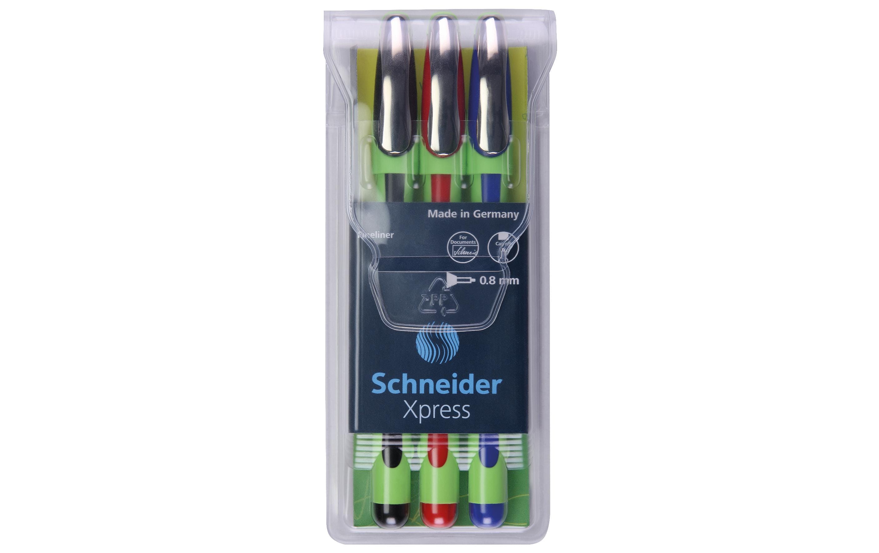 Schneider Fineliner Xpress Basic 3er-Set blau, rot, schwarz