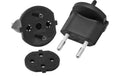 Fixadapter 2-Pol Deutsch auf Stecker CH T11 schwarz, CEE7 auf T11, IP44