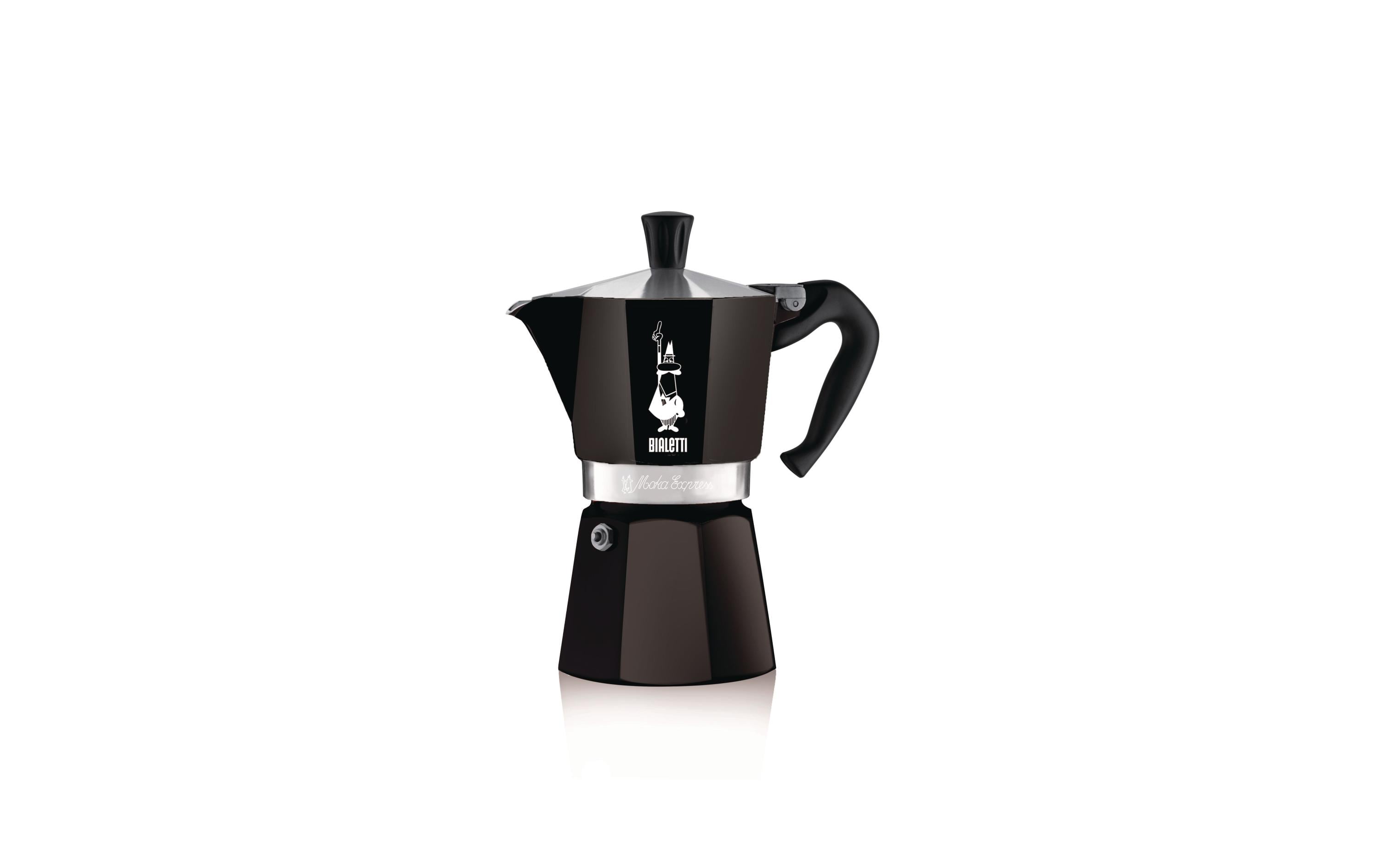 Bialetti Moka Express für 3 Tassen schwarz Aluminium poliert