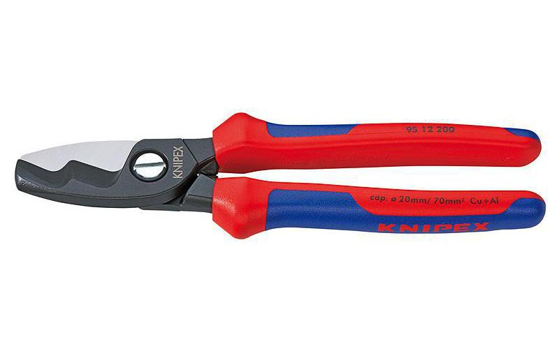 Knipex Kabelschere mit Doppelschneide 200mm mit Mehrkomponenten-Hüllen