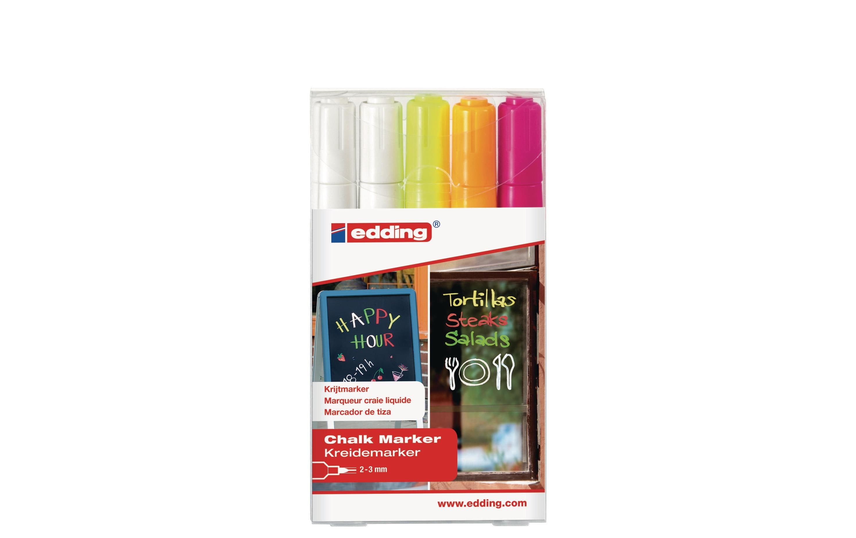 Edding Kreidemarker 4095 5er-Set 2-3mm Rundspitze, assortiert