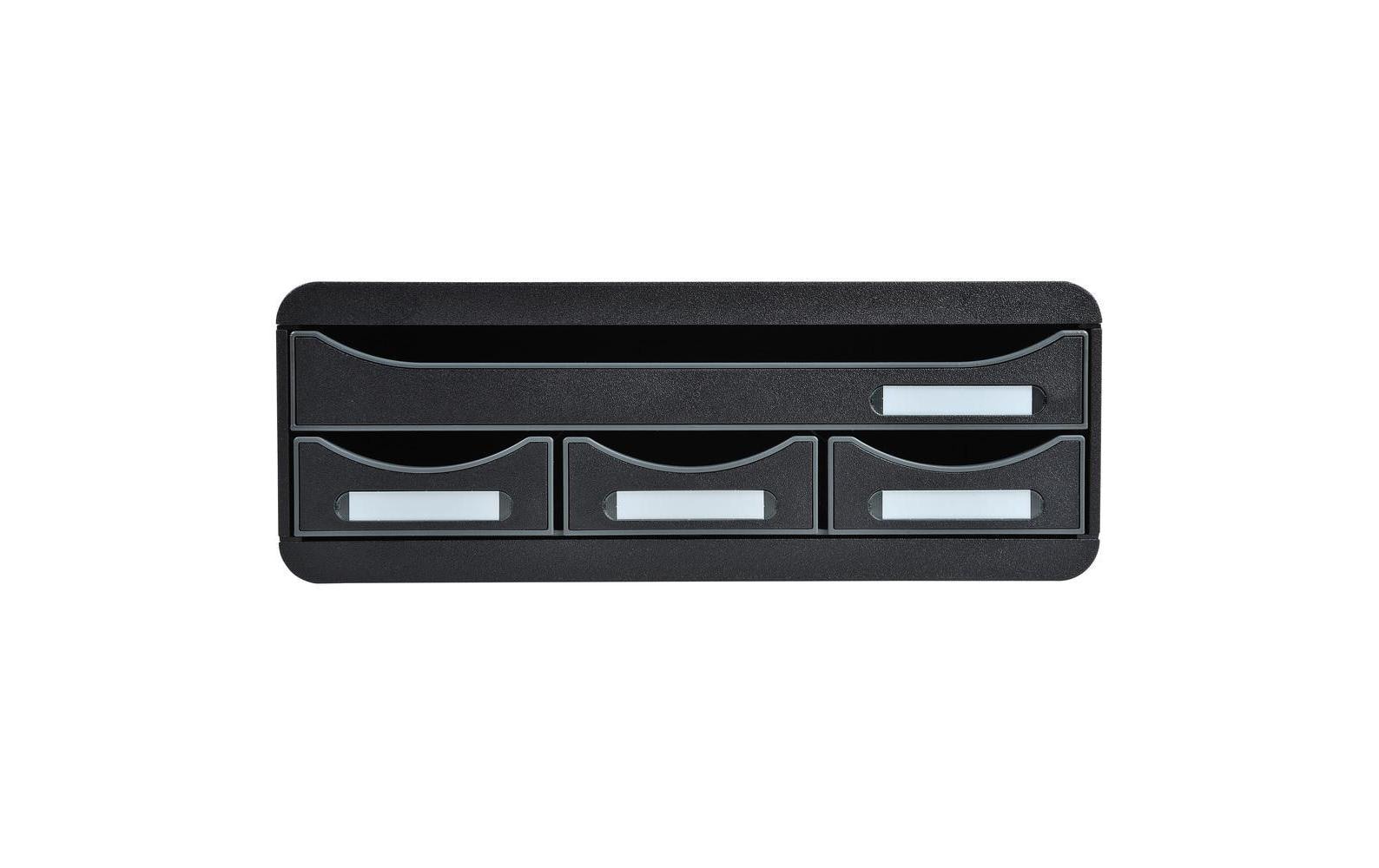 Exacompta TOOLBOX MINI 4 Schubladen ECO Ordnungs- und Ablagebox, 4 Laden, schwarz
