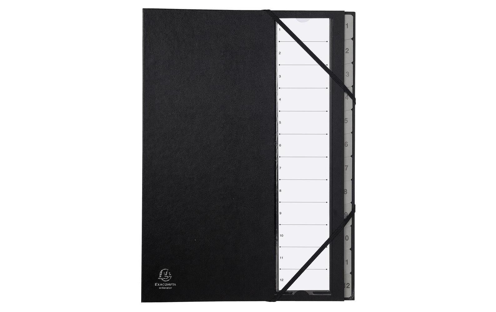 Exacompta Ordnungsmappe Register 1-12 schwarz