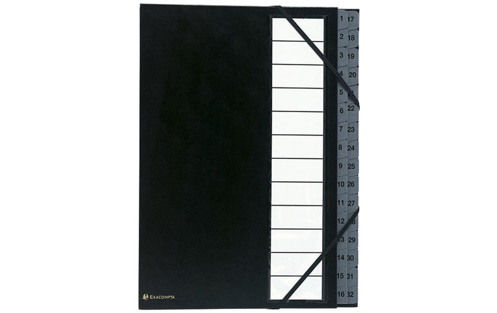 Exacompta Ordnungsmappe Register 1-32 schwarz