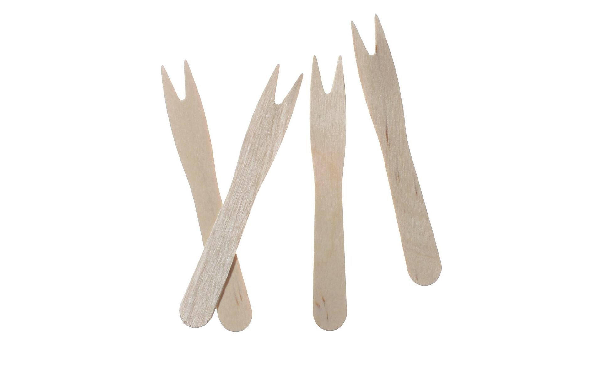 Papstar Pommes-Frites-Gabeln Holz pure Inhalt 1000 Stück, 8.5cm