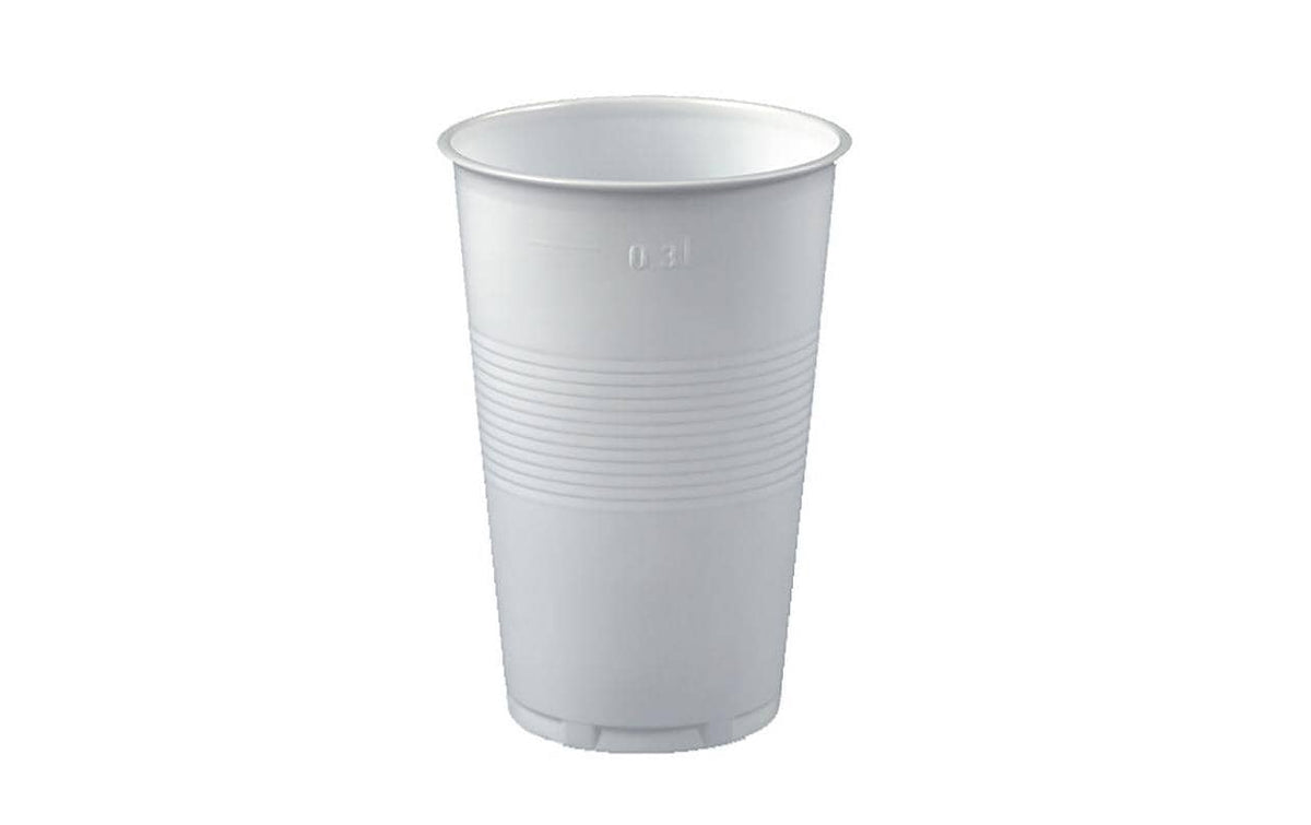Papstar Trinkbecher weiss 0.3 Liter Inhalt 100 Stück Ø 7,8 cm, 11,3 cm