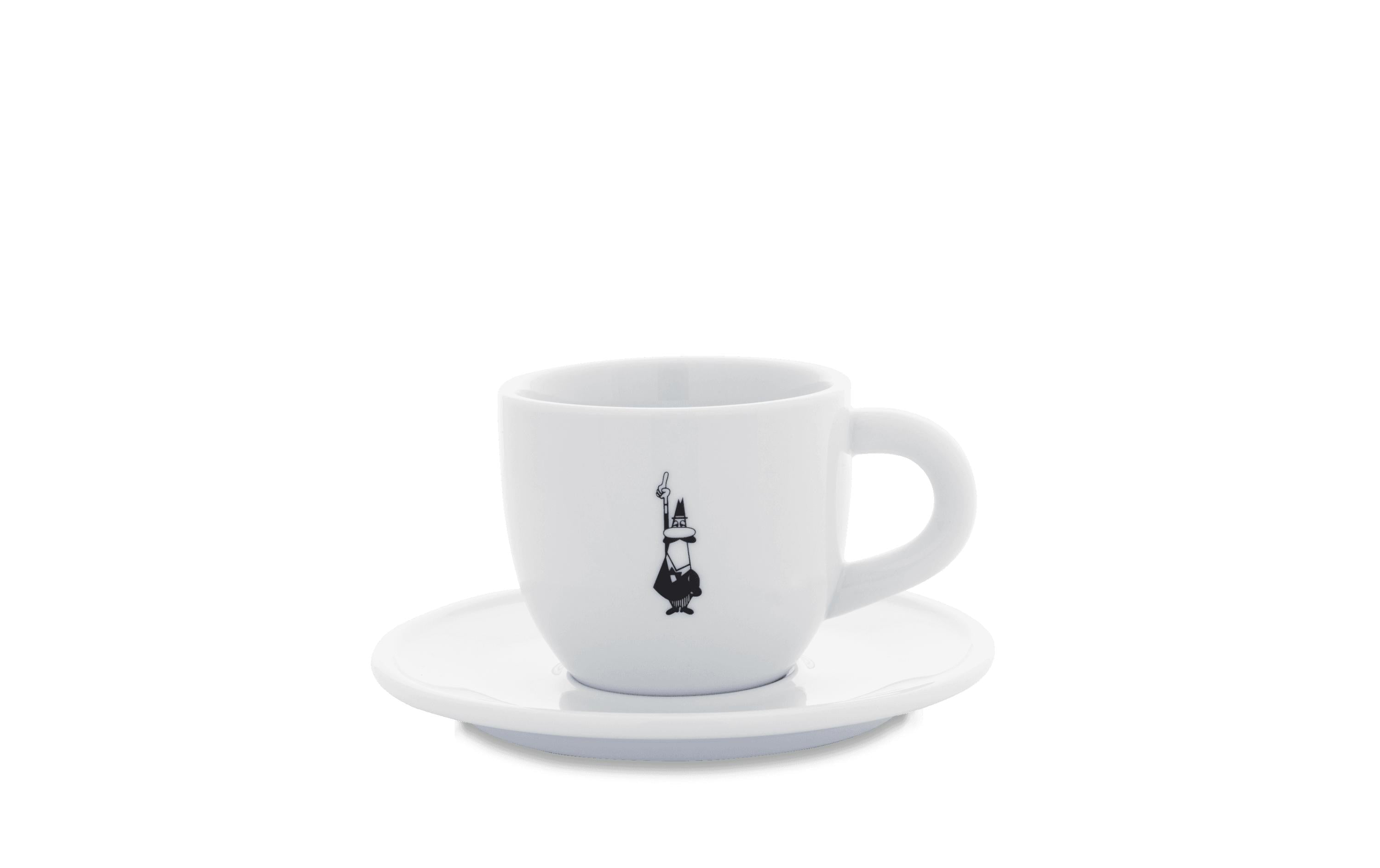 Bialetti Cappuccinotasse & Untersetzer Omin o, Bialetti Logo