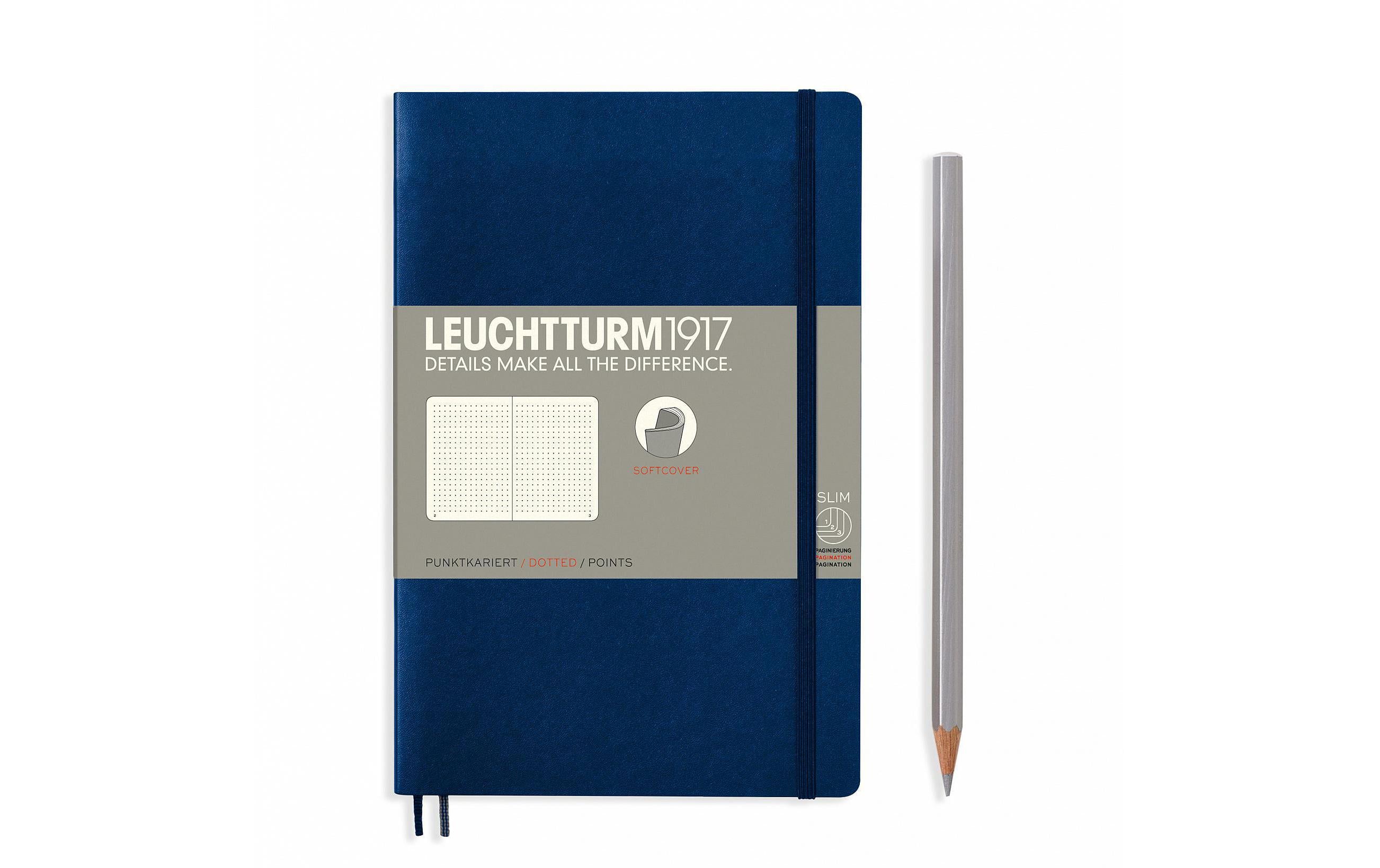 Leuchtturm Notizbuch Softcover Paperback B6 Marine, dotted