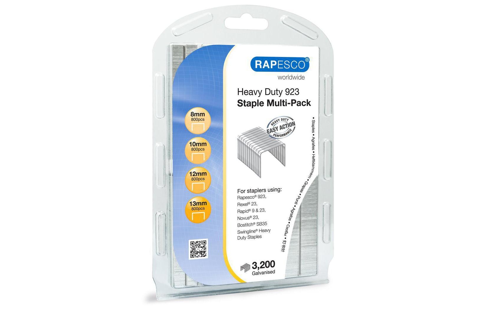 Rapesco 923 Heftklammern Multipack 8, 10, 12, 13mm, 1000 Stück