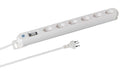 STEFFEN STEBA LINEA Steckerleiste 6xT13 Steckdosen quer, weiss, 3m Kabel, Magnet