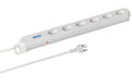 STEFFEN STEBA LINEA Steckerleiste 6xT13 Steckdosen quer, weiss, 3m Kabel, Magnet