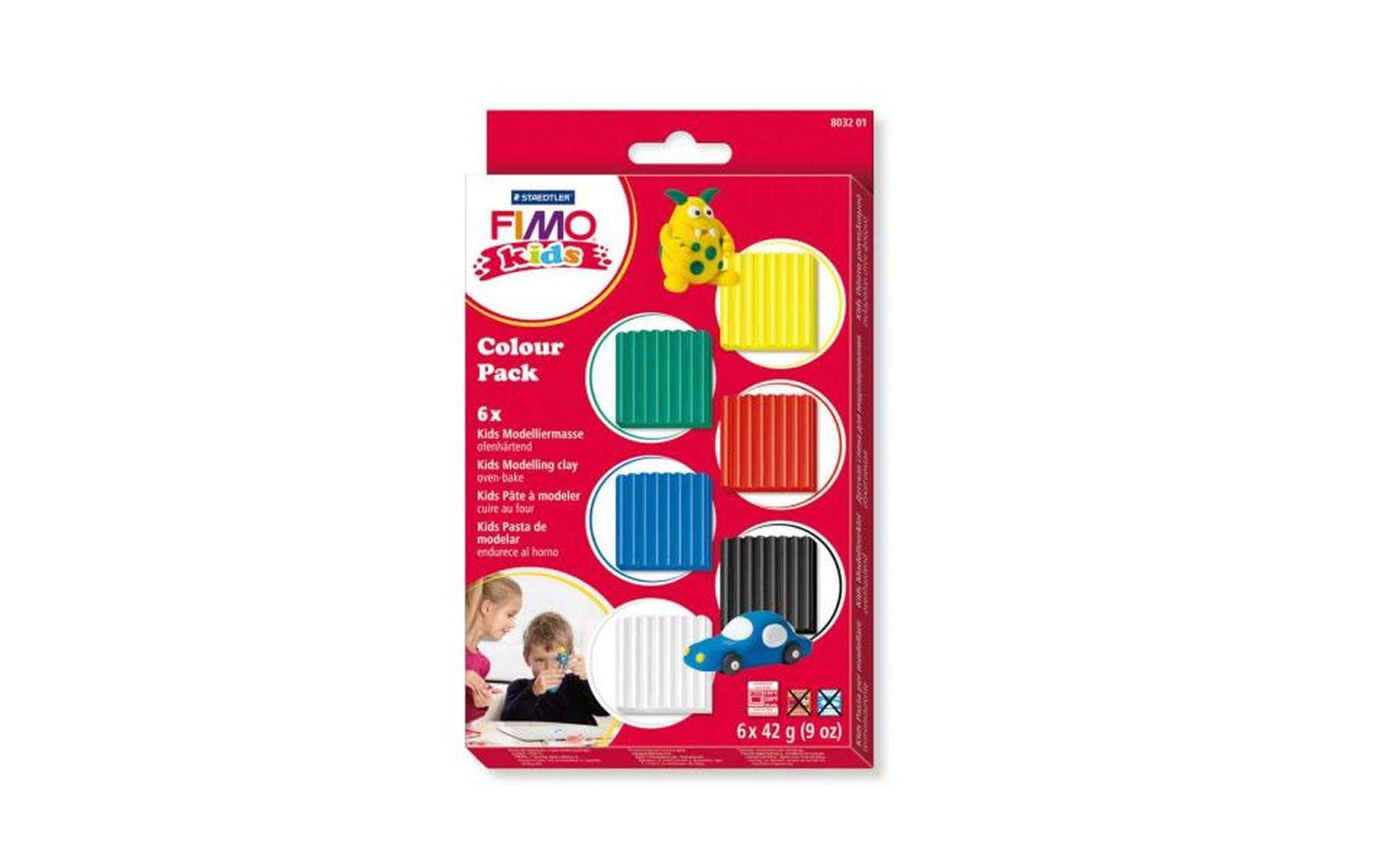 FIMO kids Modelliermasse 6er Pack Basic ofenhärtend, besonders weich