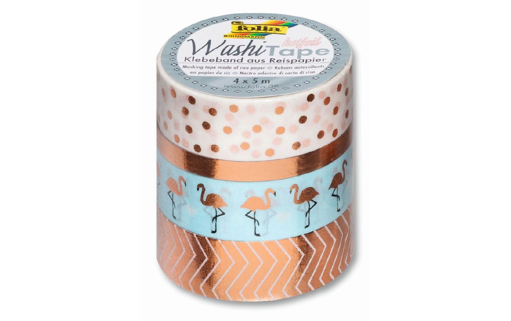 Folia Washi Tape Hotfoil Rosegold 4er Set