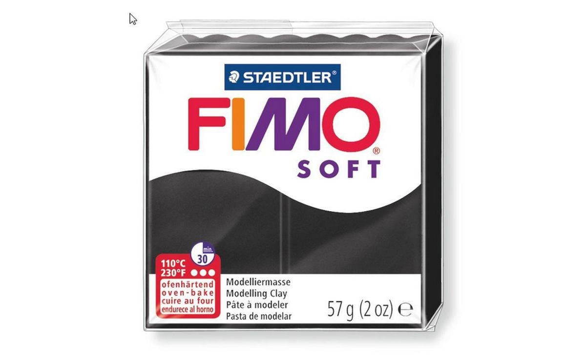 FIMO Soft Modelliermasse schwarz ofenhärtend, weich und soft