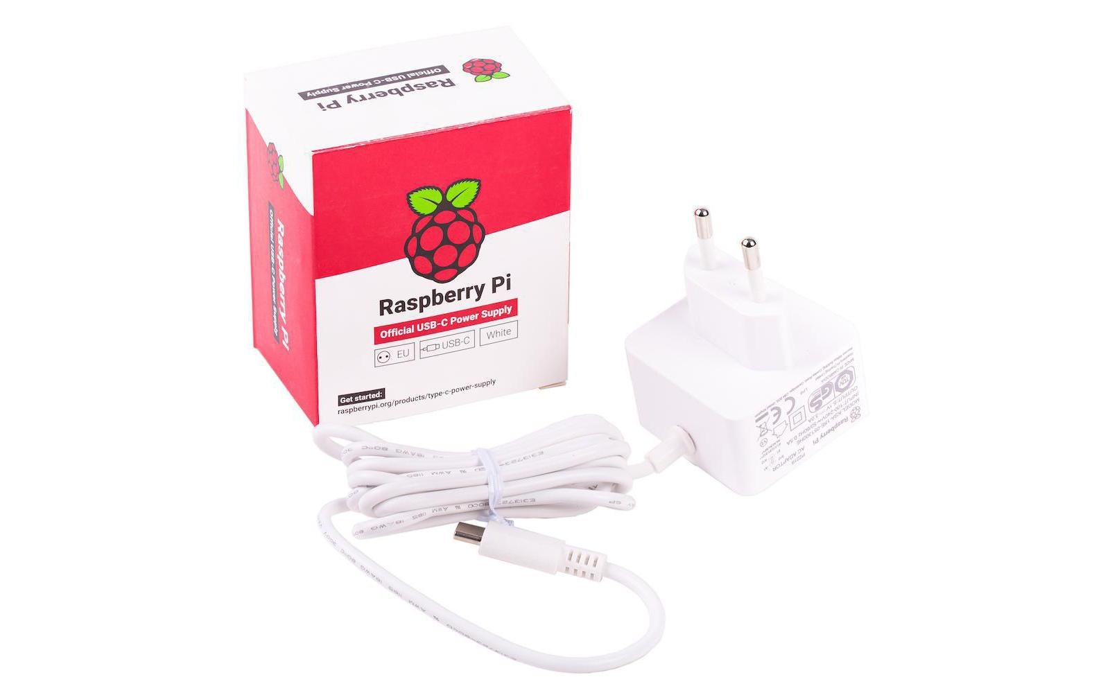 Raspberry Pi 4 Netzteil 5.1Volt, 3 Ampere mit USB-C, weiss