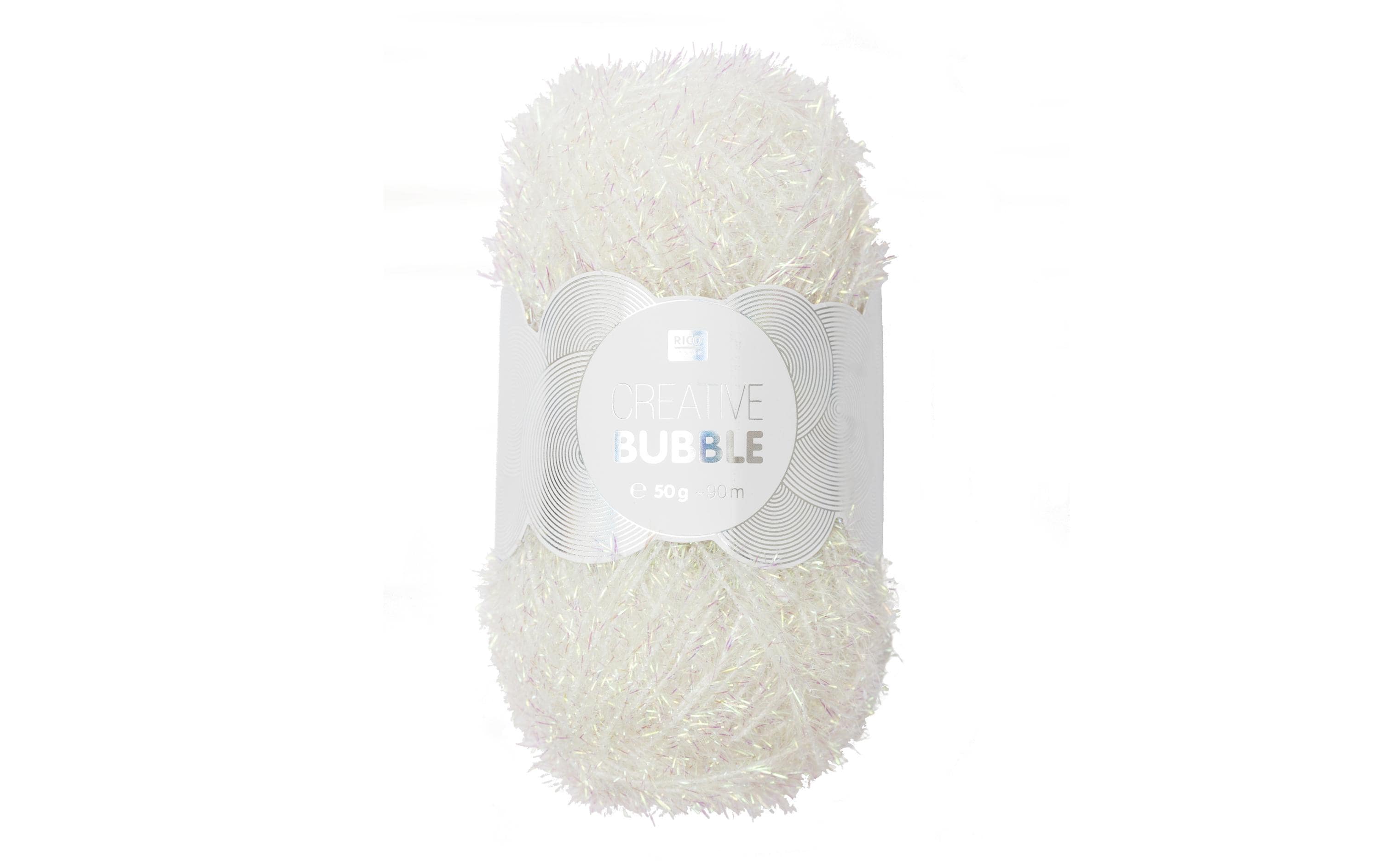 RICO Creative Bubble, weiss irisierend 50 g, 90 m, 100 % PES