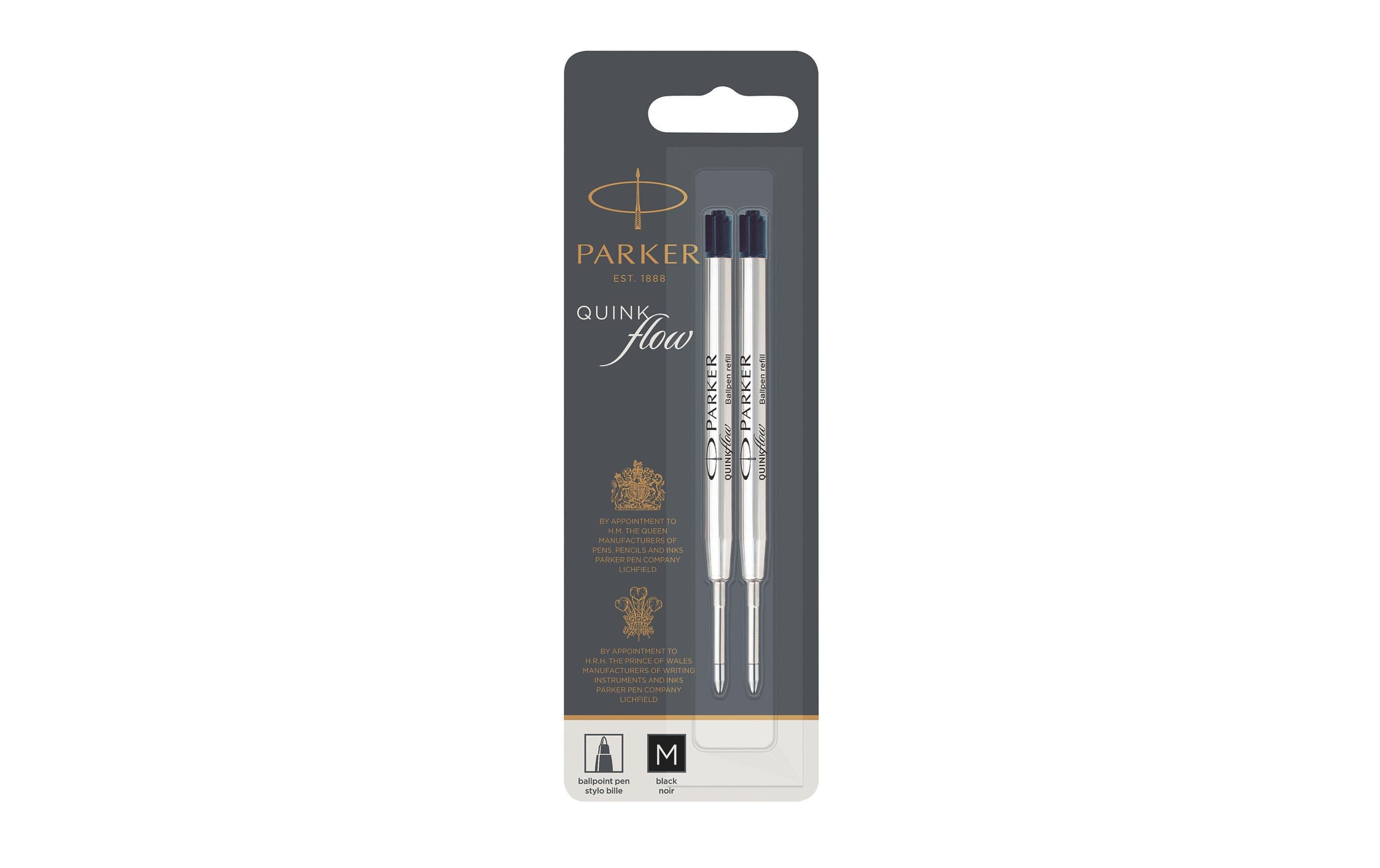 Parker Quinkflow Mine Kugelschreiber schwarz, Strichbreite: M, 2er Blister