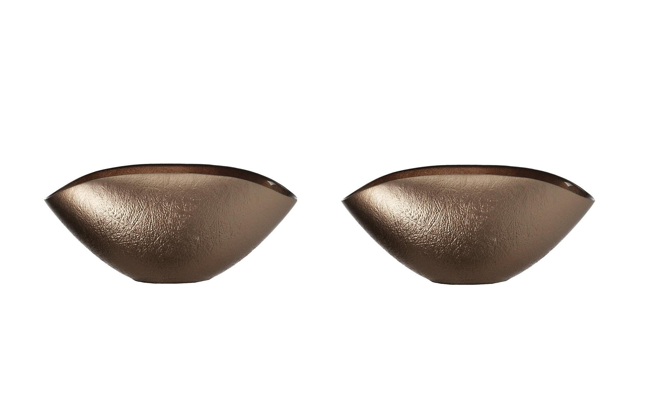 Leonardo Schale Como 28x14cm 2er Set bronze, Grösse 14x28x13cm