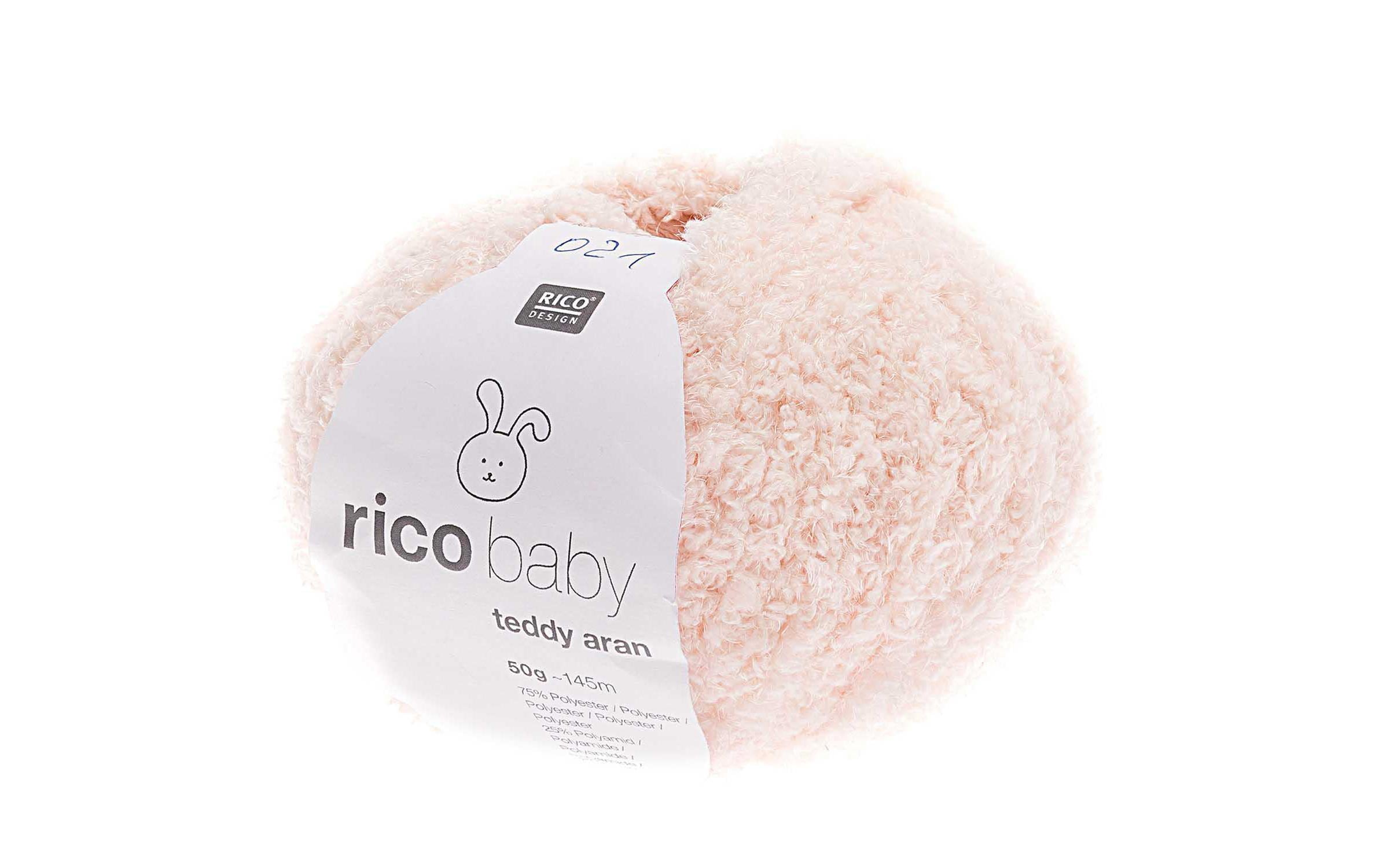 RICO Baby Teddy Aran, puder 50 g, 145 m, 75 % PES, 25 % PA