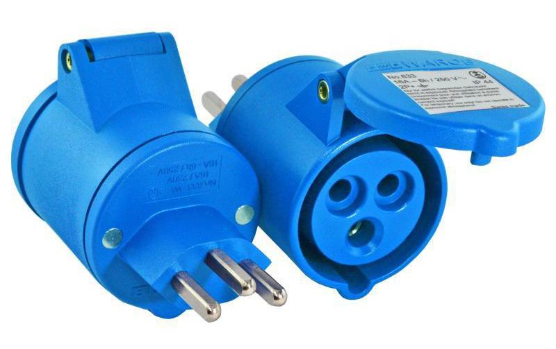 Warob Adapter  T23 auf CEE16/3 blau
