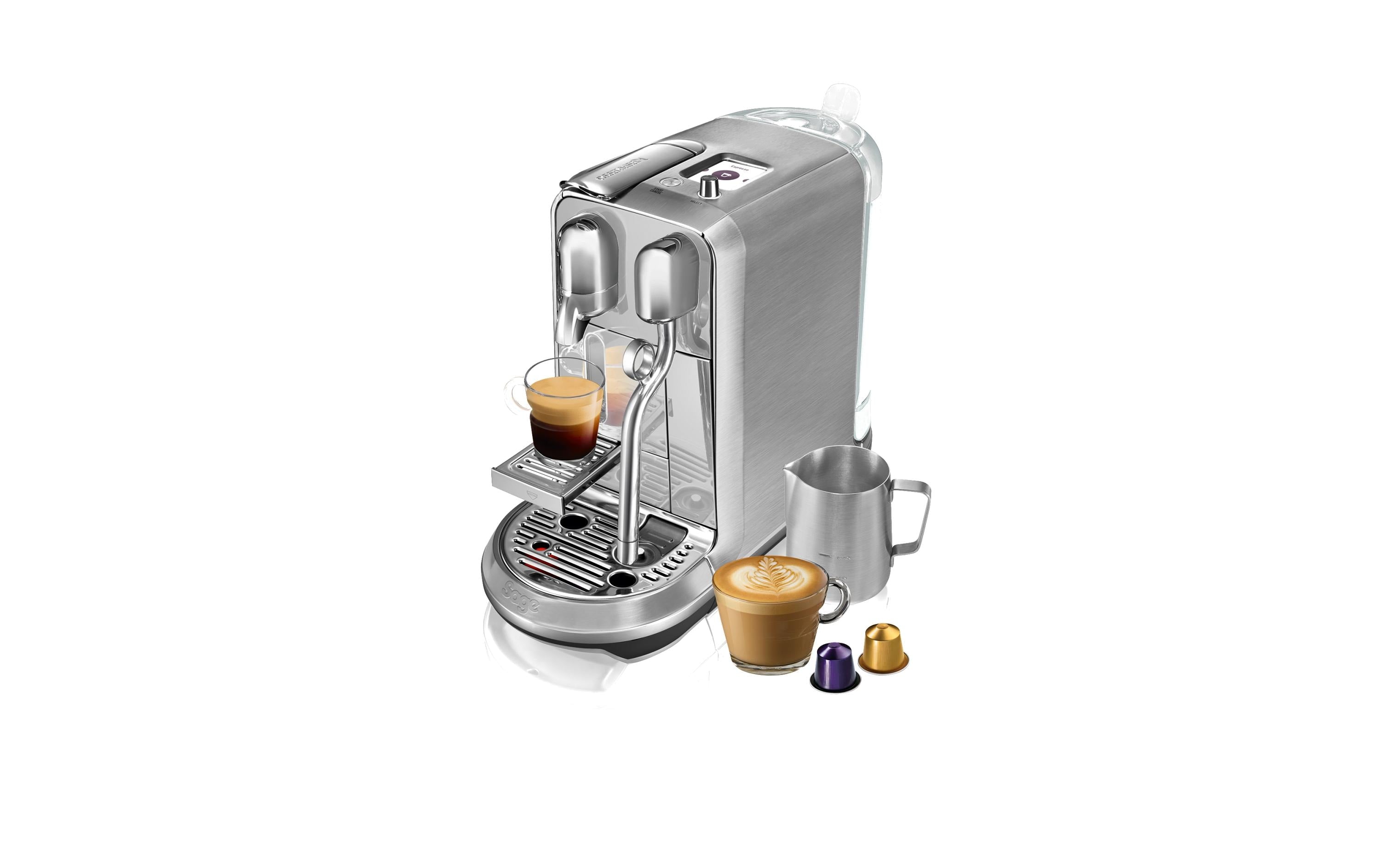 Sage Nespressomaschine Creatista Plus Steel Milchschaum, 1.5 L Wasserbehälter