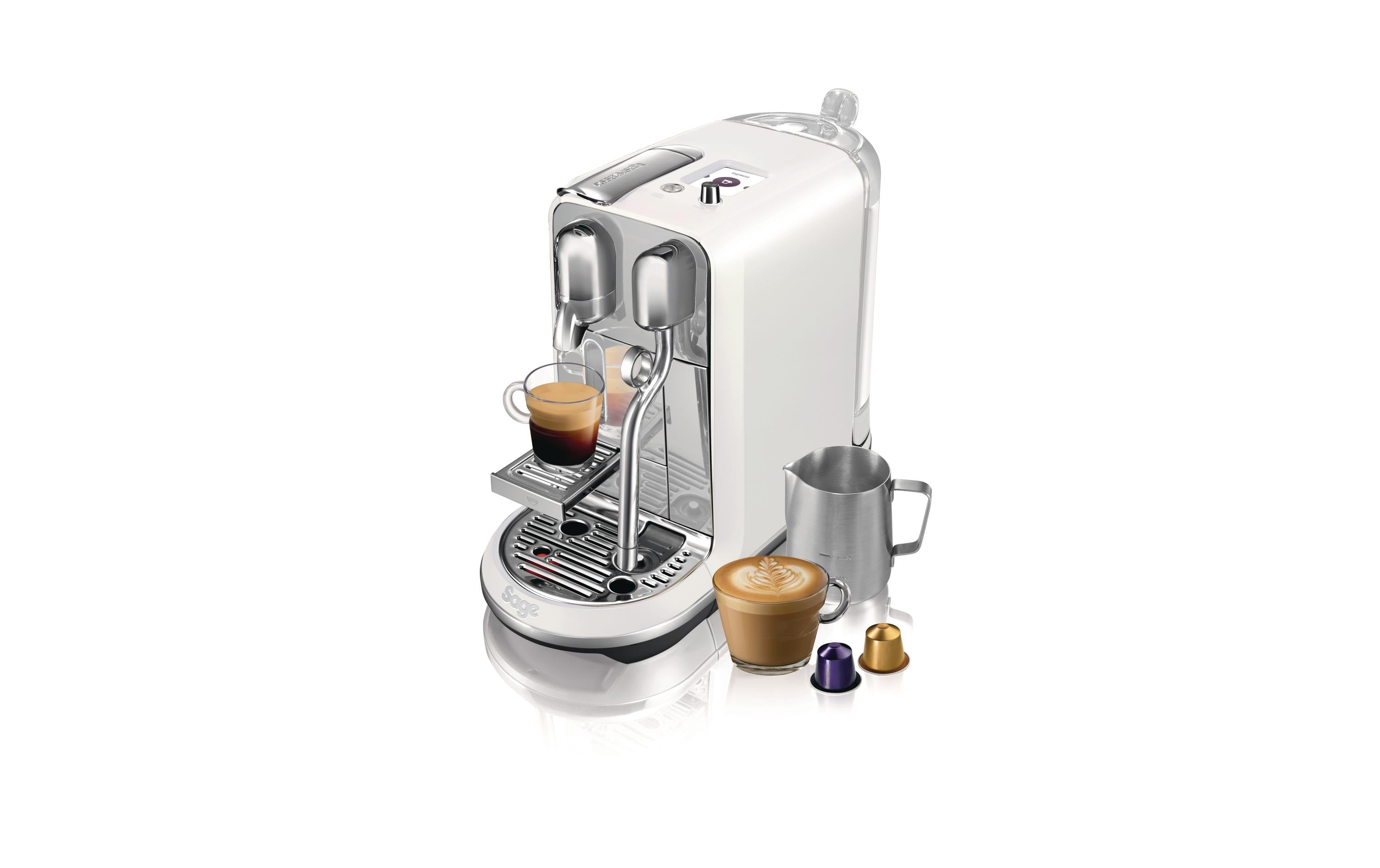 Sage Nespressomaschine Creatista Plus weiss Milchschaum, 1.5 L Wasserbehälter