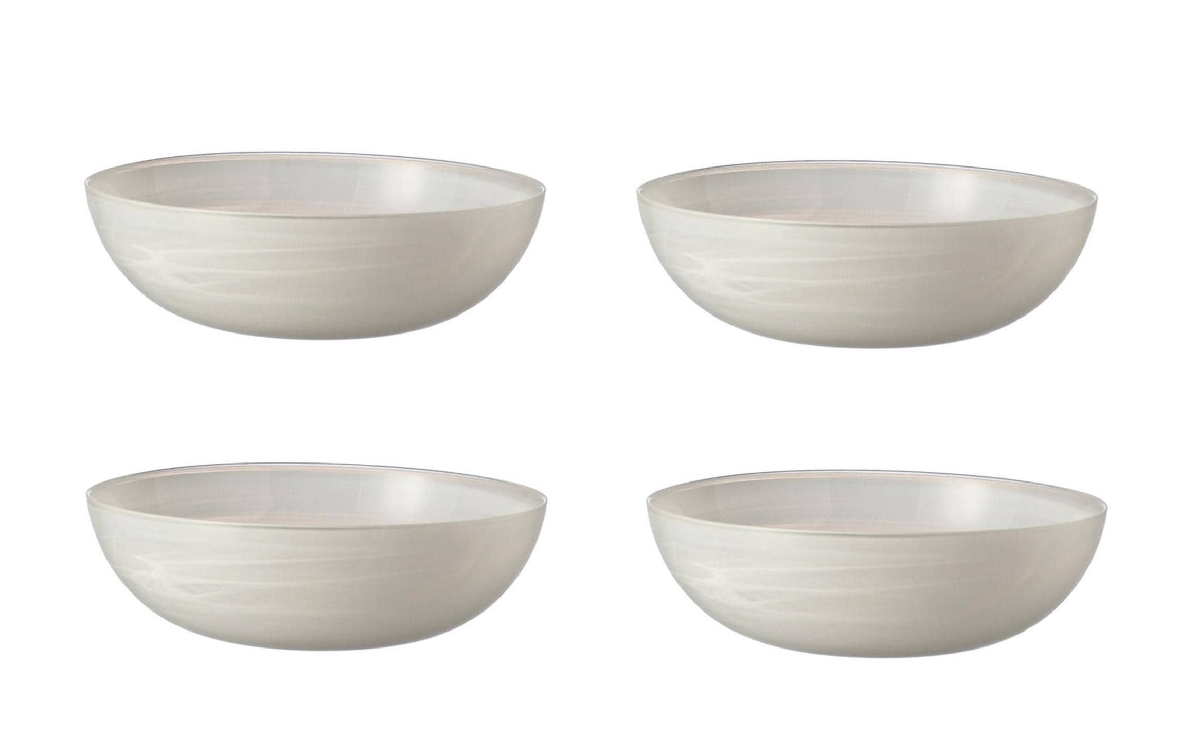 Leonardo Schale Albastro flach 28cm 4er Set 4 Stück, weiss