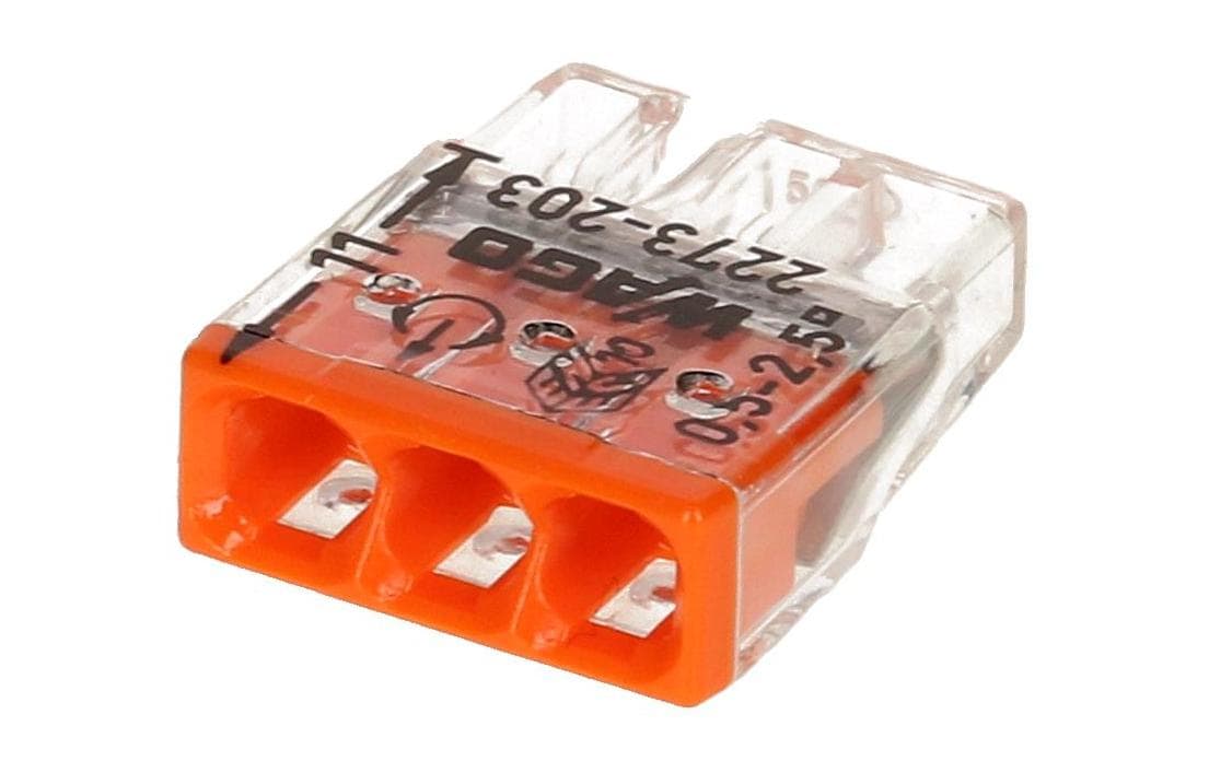 Wago Steckklemme Contact COMPACT 3-fach 3L 0.5-2.5mm2 24A, orange, 10 Stück
